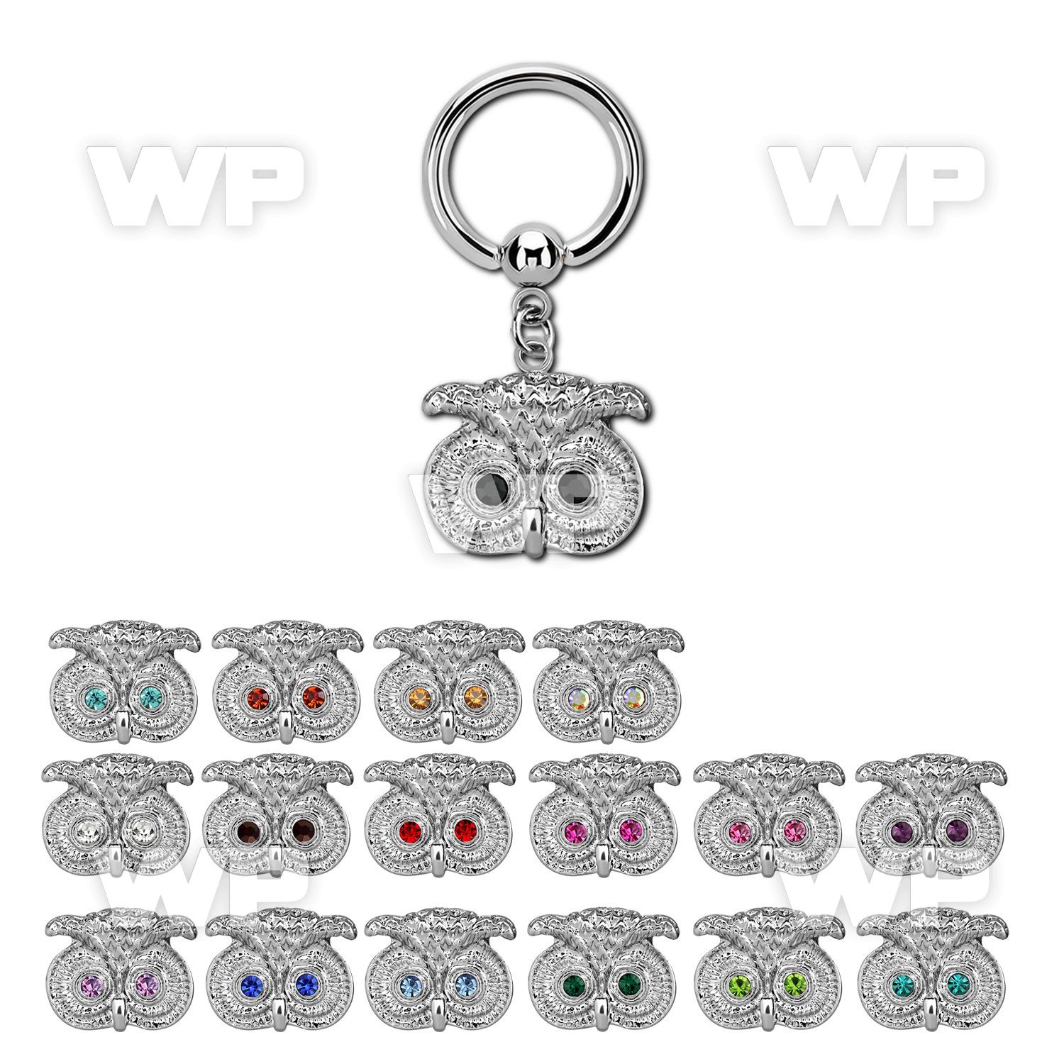 bcrg466 316l steel bcr 1.6mm w a crystal owl face
