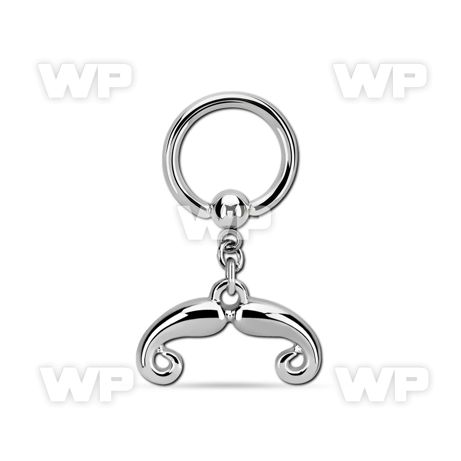 bcrg516 steel bcr w dangling plain downward facing mustache