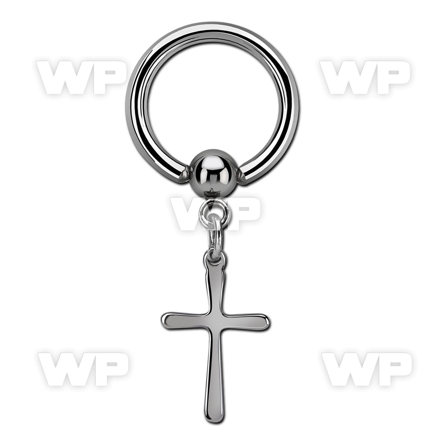 bcrgcrs 316l steel ball closure ring 14g w plain simple cross