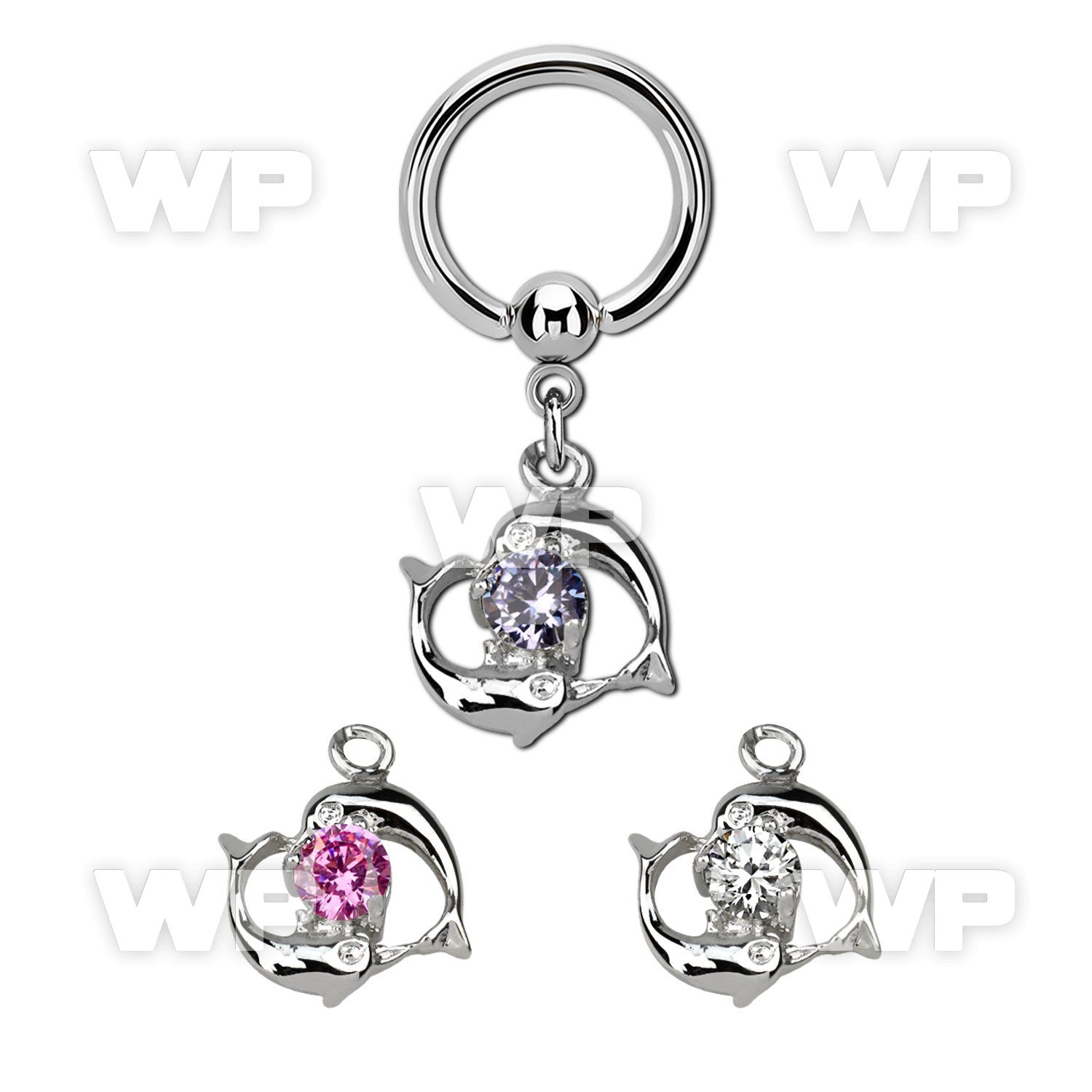 bcrgz15 316l steel bcr 1.6mm w dolphins swimming around a cz