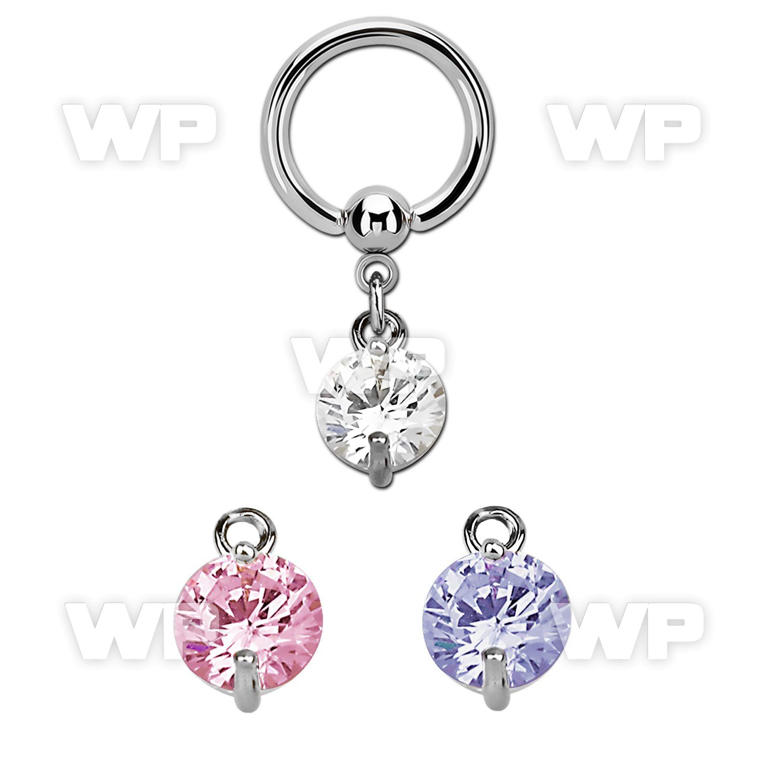 bcrgz383 316l steel bcr 1.6mm w a twin prong set 10mm cz stone