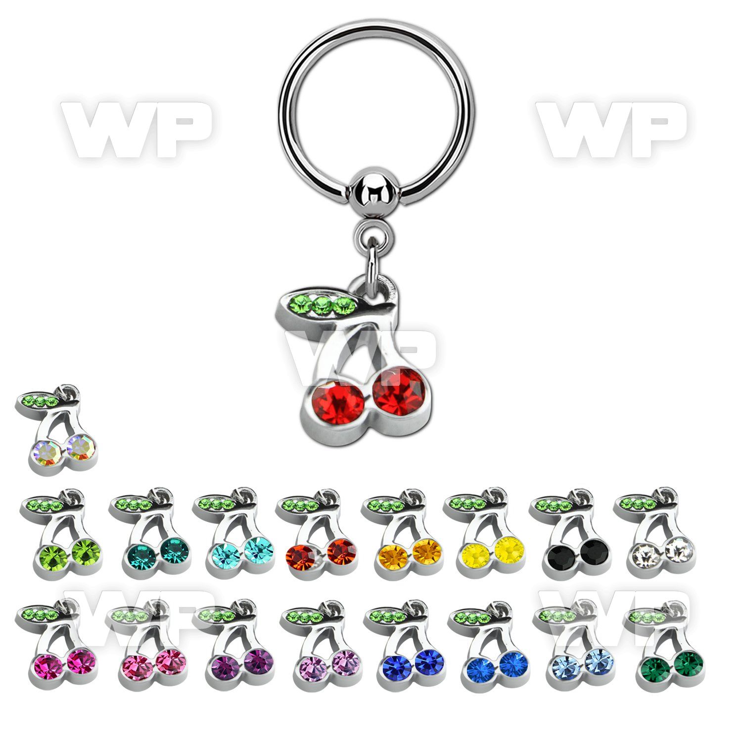 bcrs447 316l steel bcr 1.2mm w a crystal cherry design