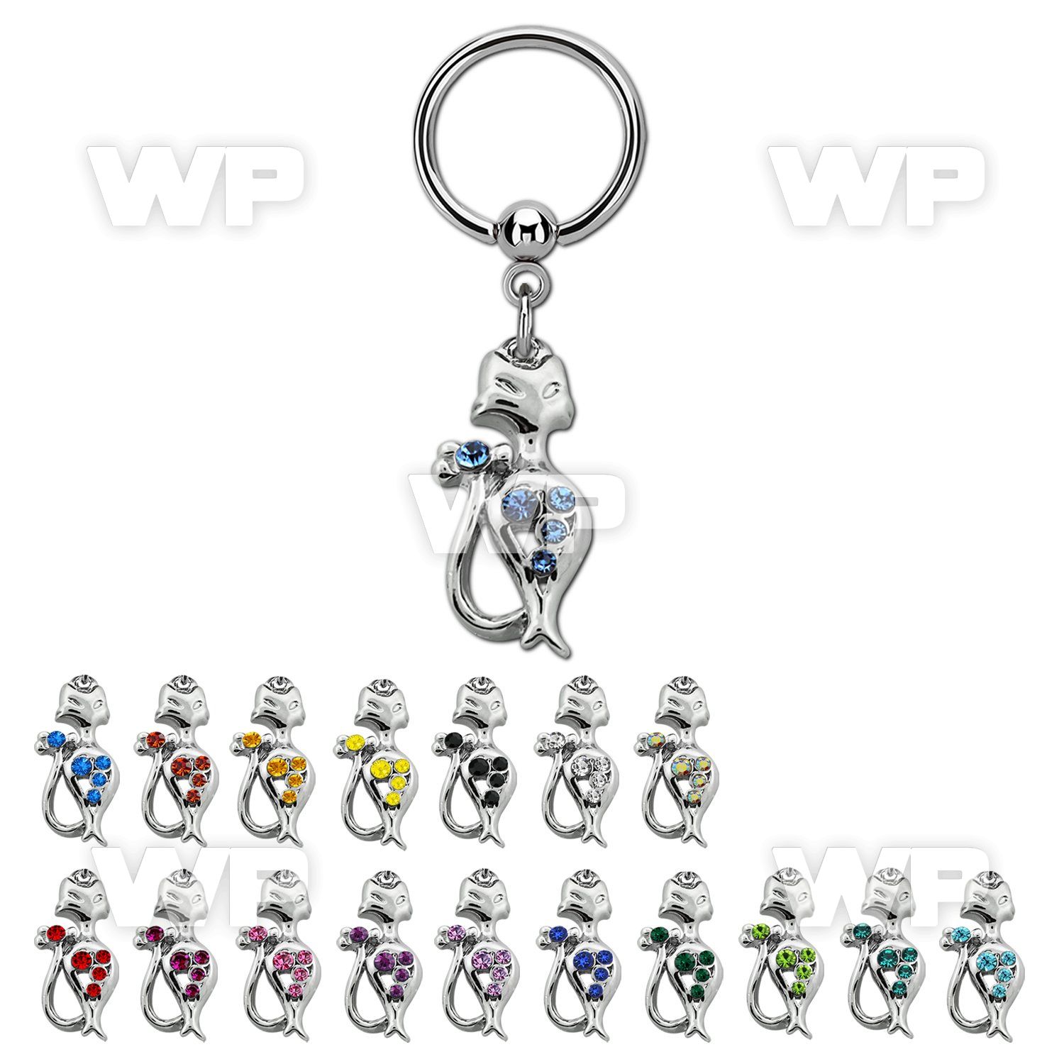 bcrs475 316l steel bcr 1.2mm w a lady cat with crystals