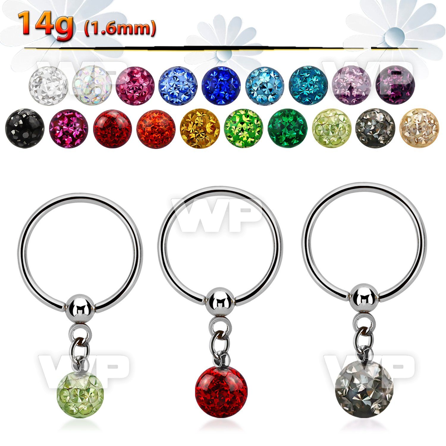 bcrsfr steel bcr 1.2mm w a ferido glued multi crystals ball