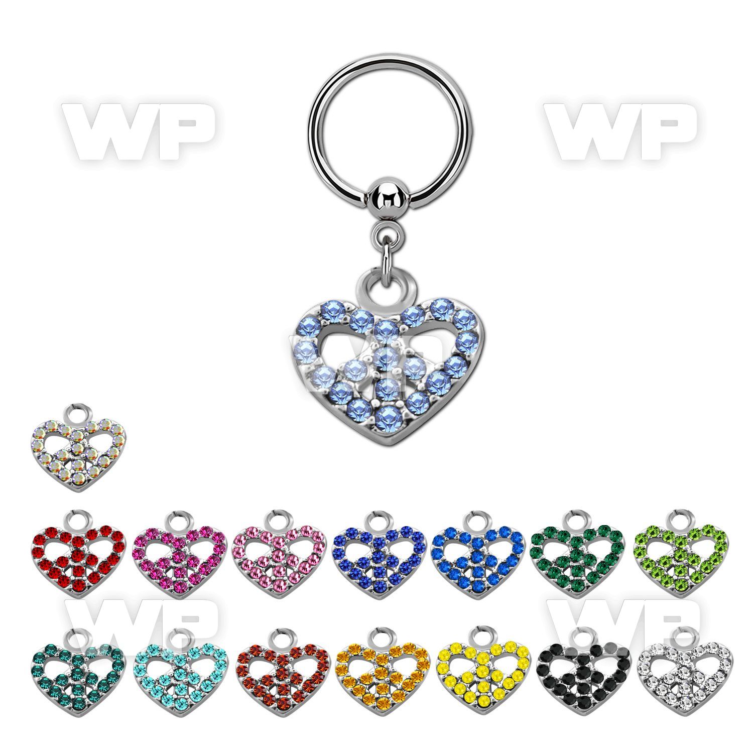 bcrshpe steel bcr 1.2mm w a w a combined heart and peace sign