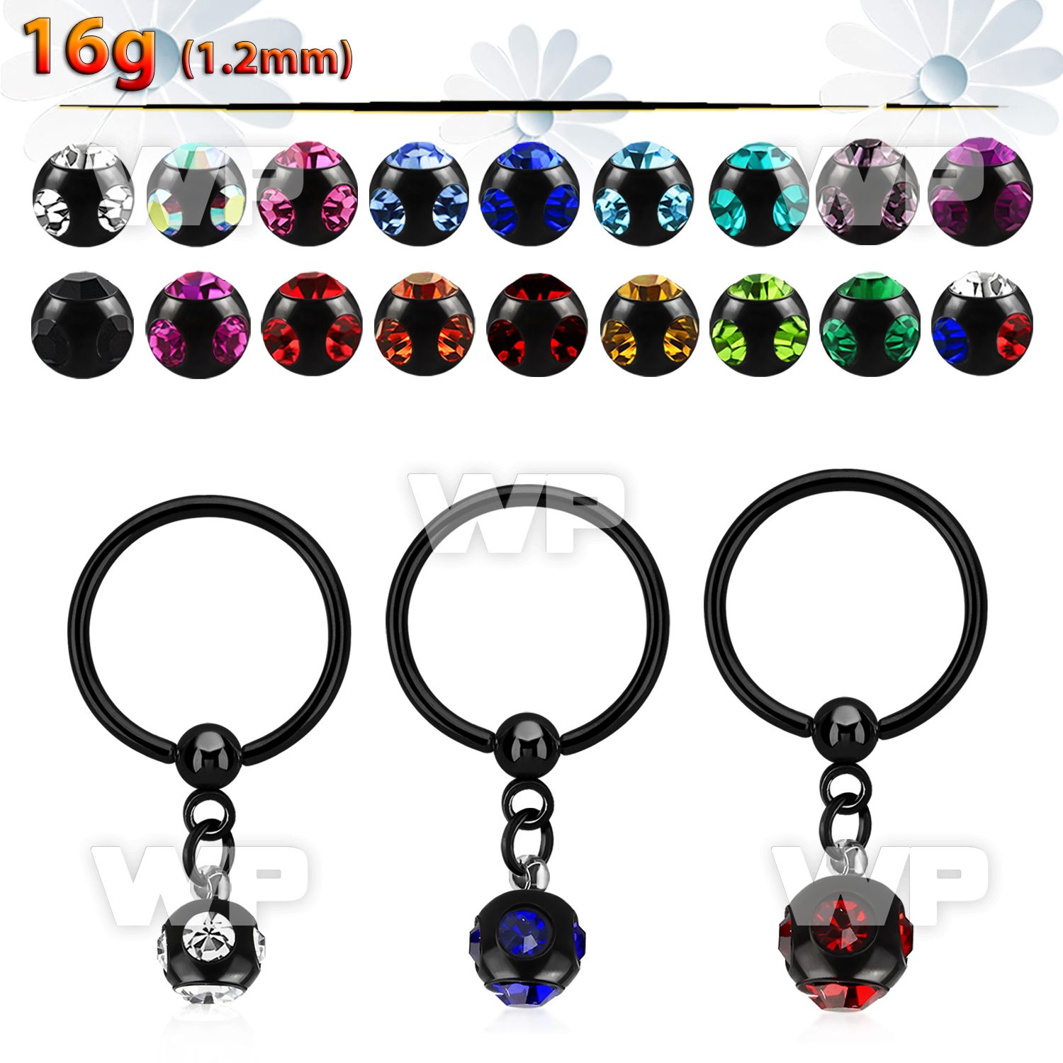 bcrtsmj black steel bcr 1.2mm w multi jewel ball