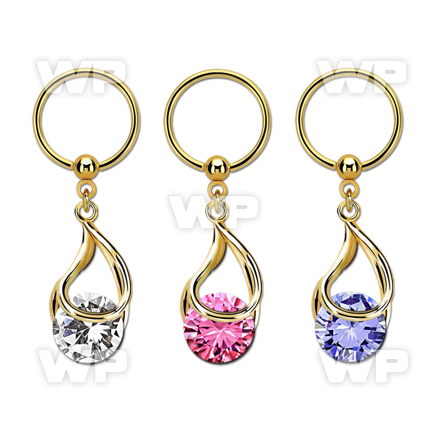 bcrtsz9 anodized steel ball closure ring 1.2mm w snap fit cz 