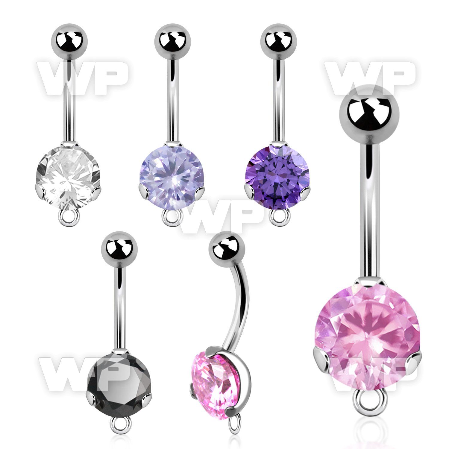 bnrdz8h steel casting belly banana w cz hoop for danglings