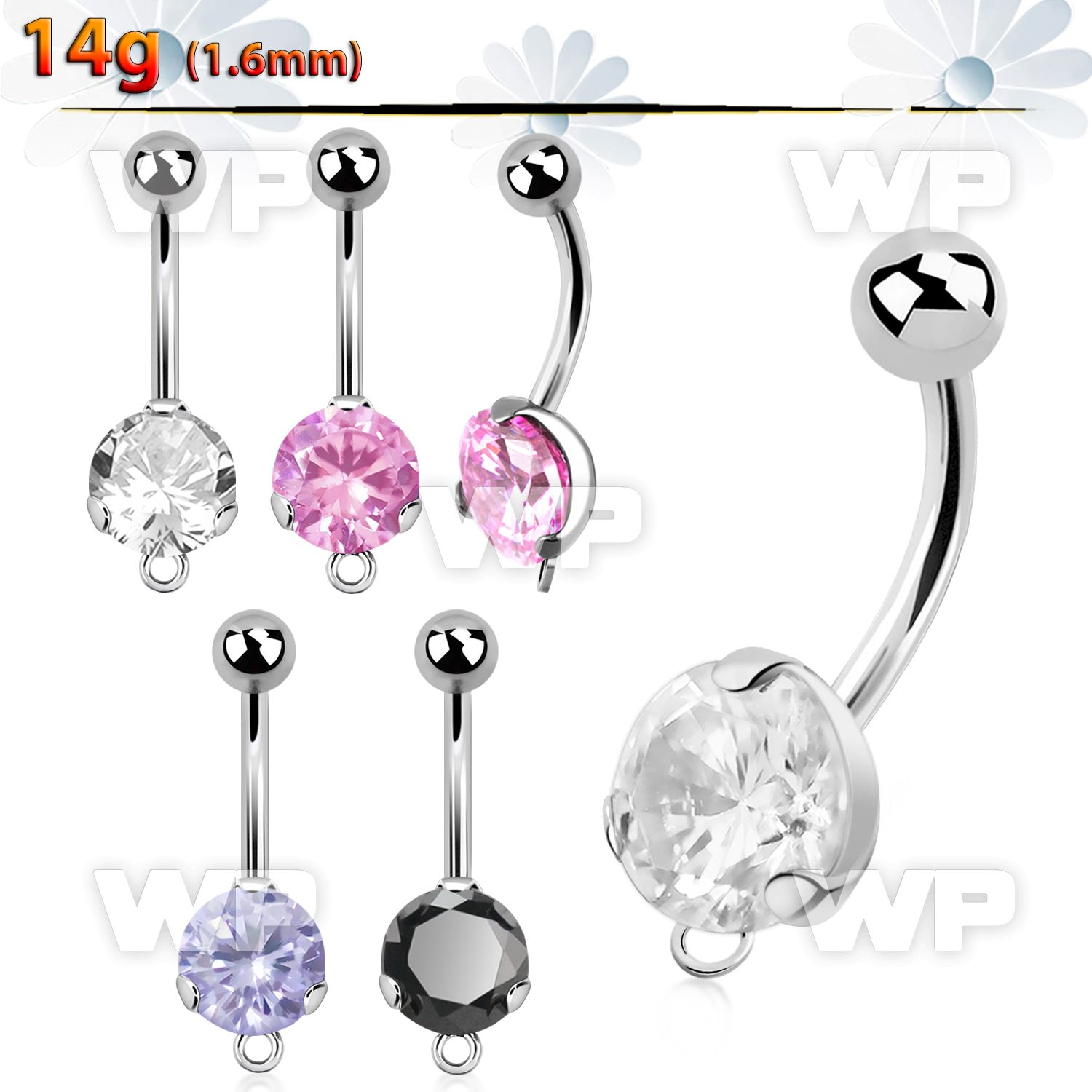 bnrdz8h steel casting belly banana w cz hoop for danglings