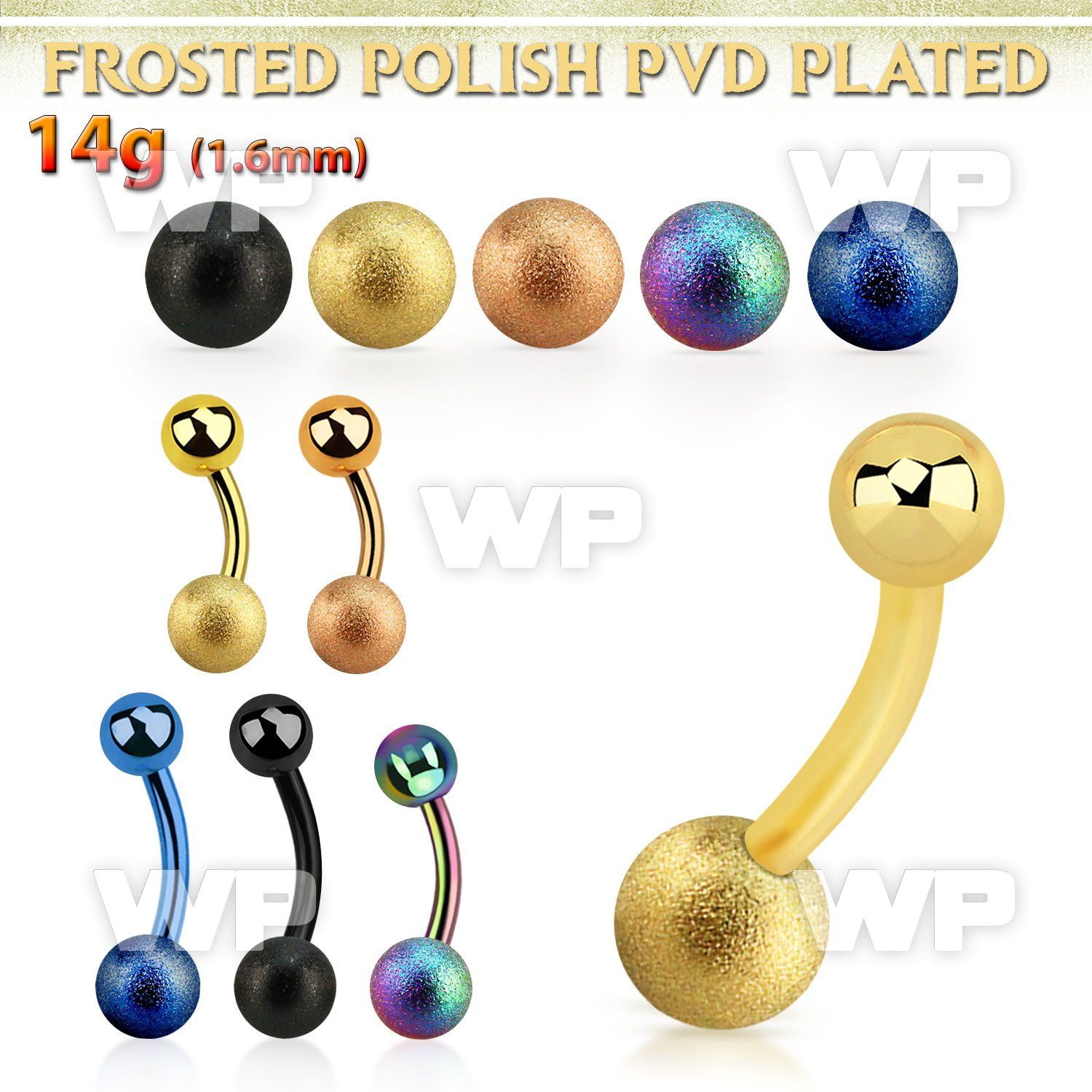 bntfo6 anodized steel belly banana w 6mm frosted steel ball