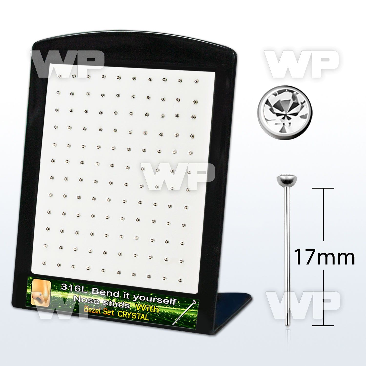 bnycb25c board unbend steel nose stud w bezel set clear crystal