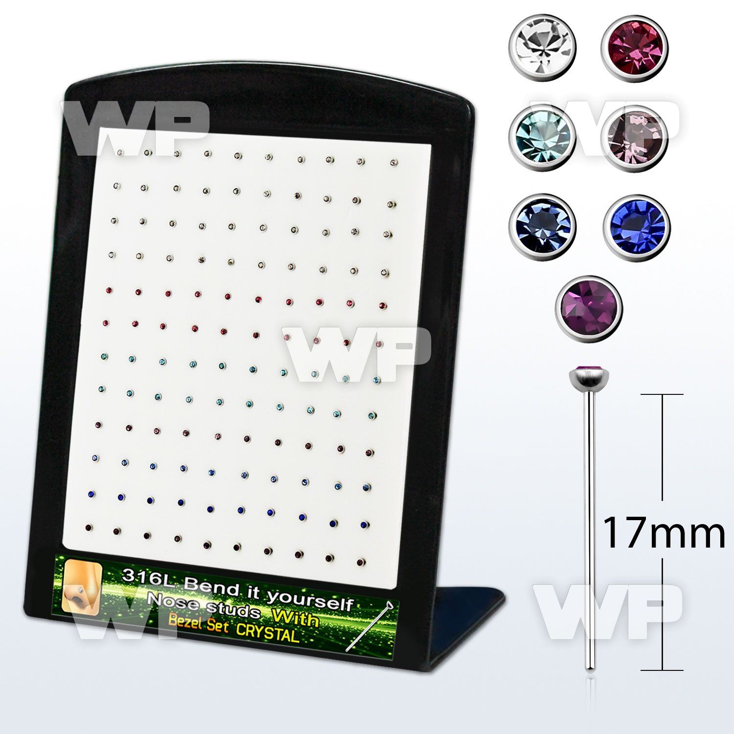 bnycb25m board unbend steel nose stud w bezel set color crystal