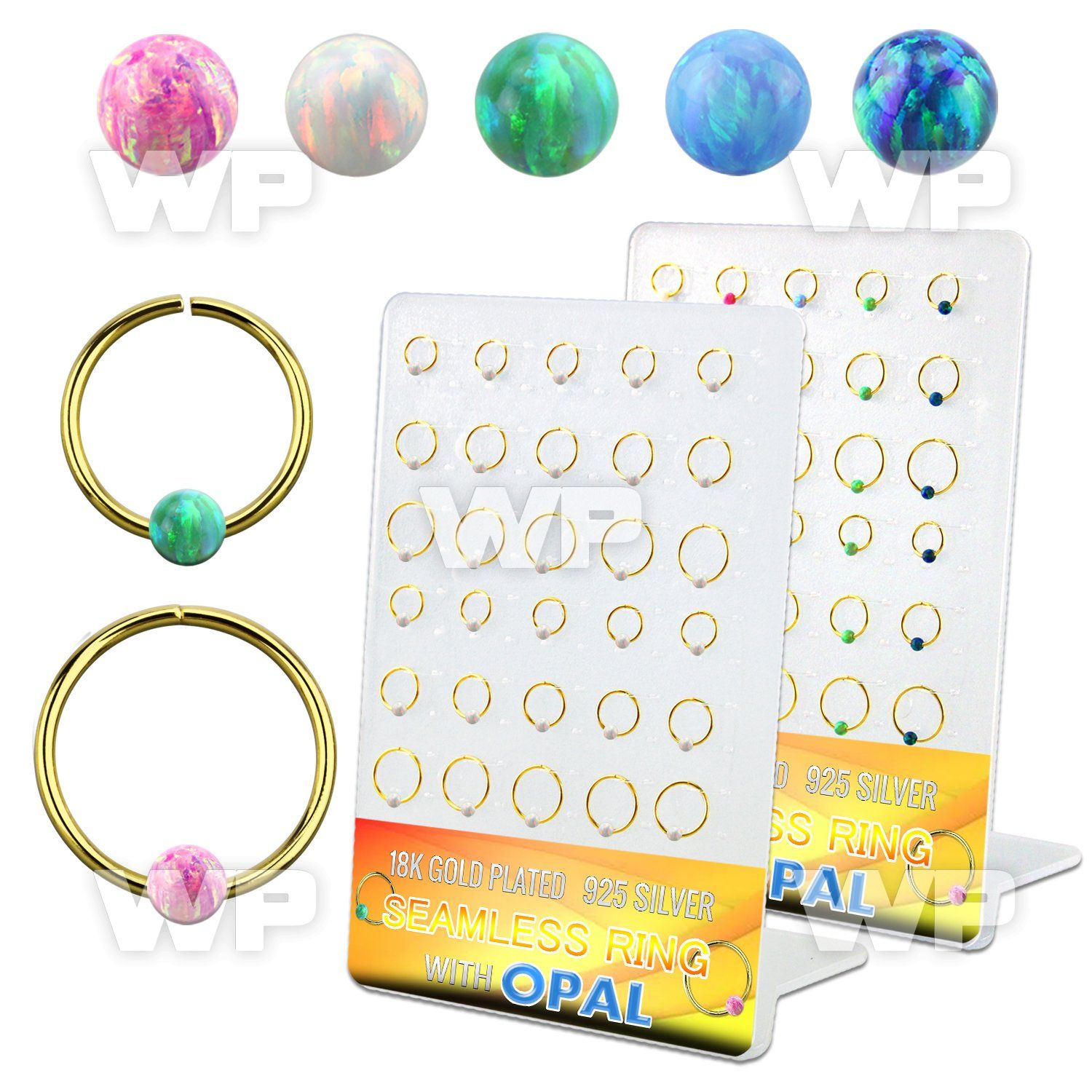 brnhm43 board w 18k gold plated silver seamless ring w 3mm opal