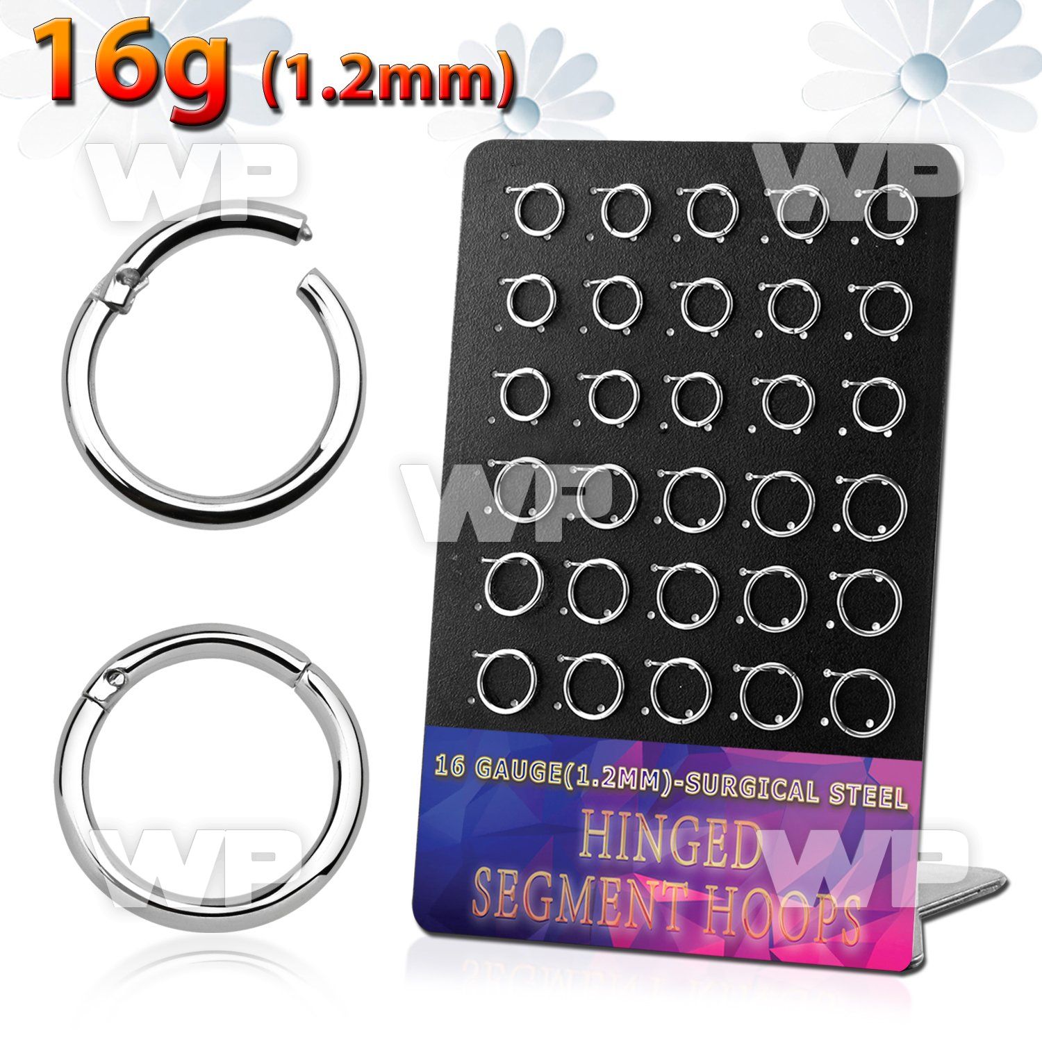 brsegh4 board w 30 316l steel hinged segment ring 16g 