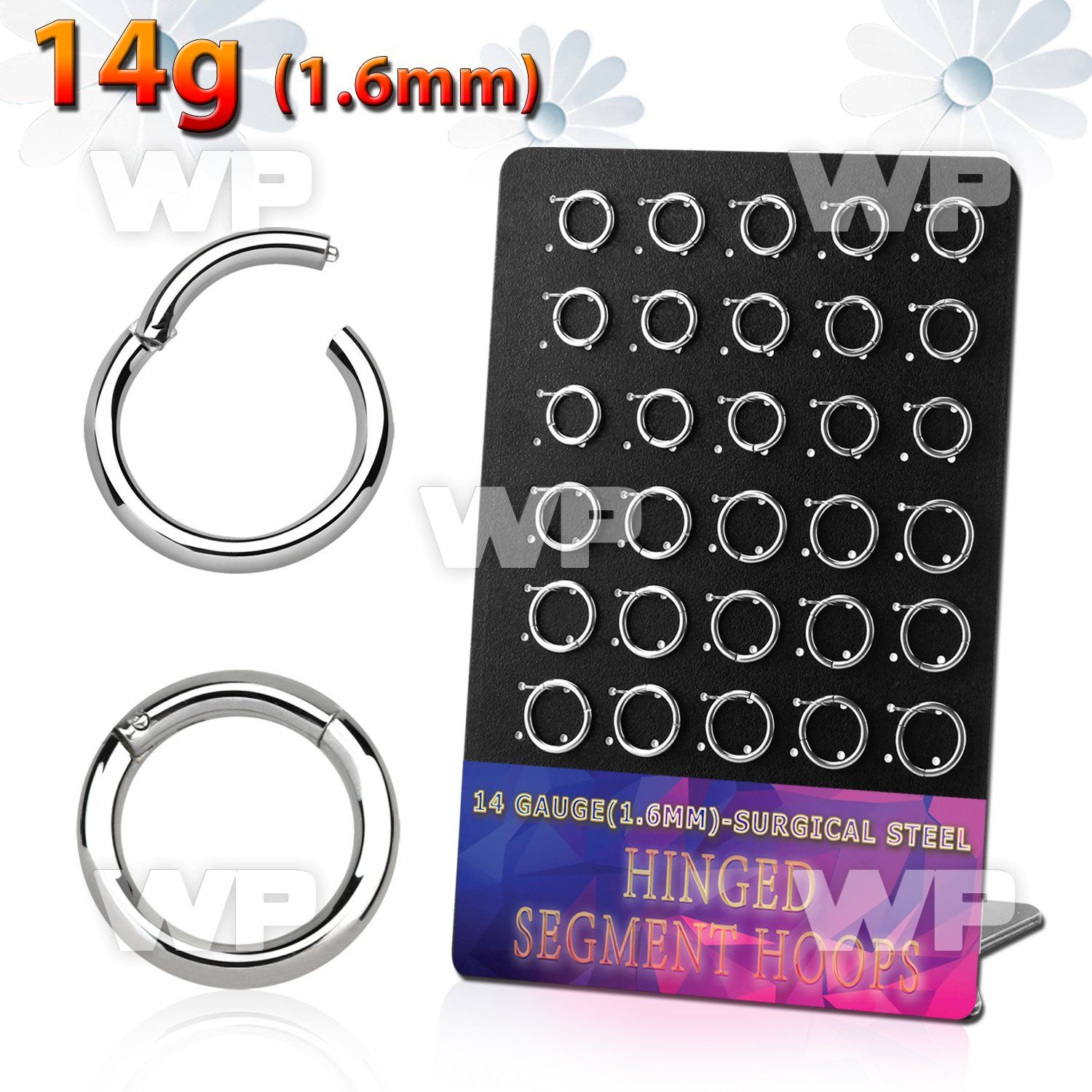 brsegh5 board w 30 316l steel hinged segment ring 14g