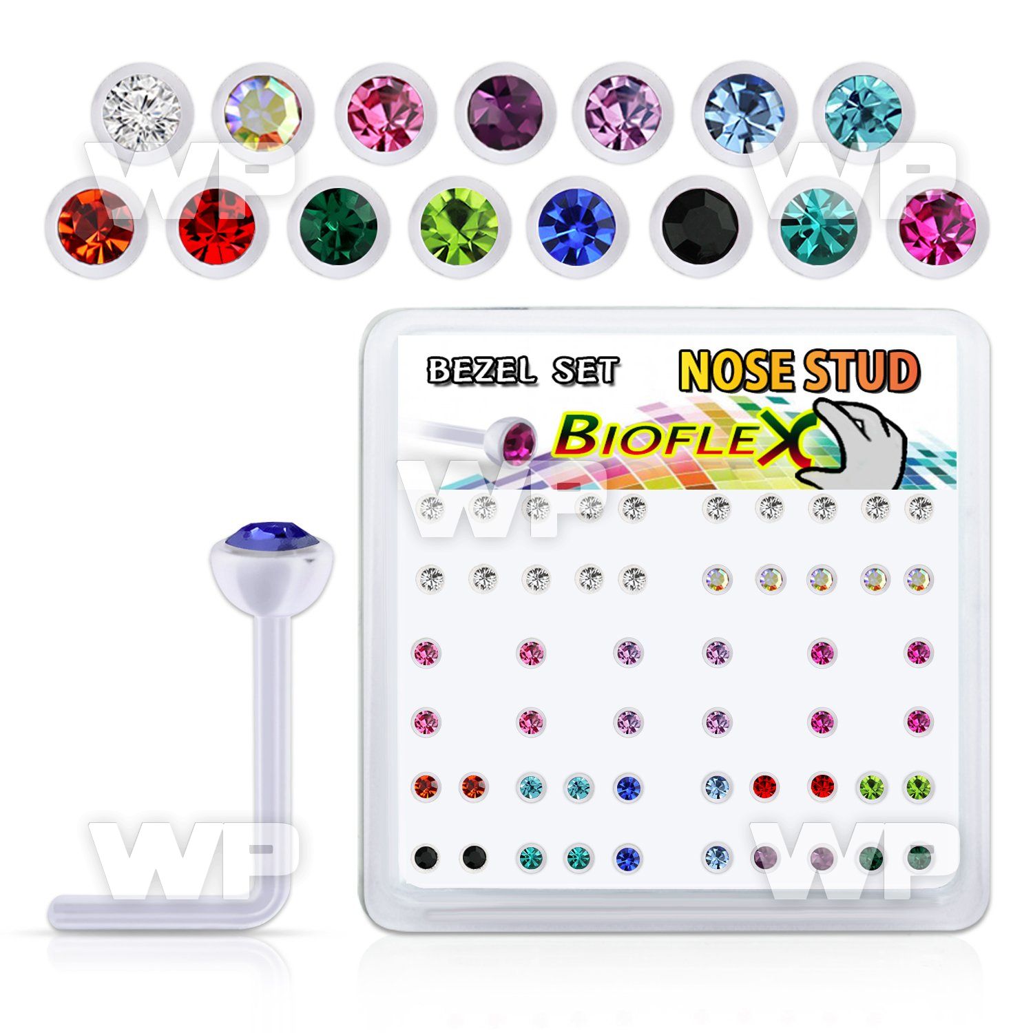 bxa39 box w 120 bio  flex nose studs w 2.5mm crystals