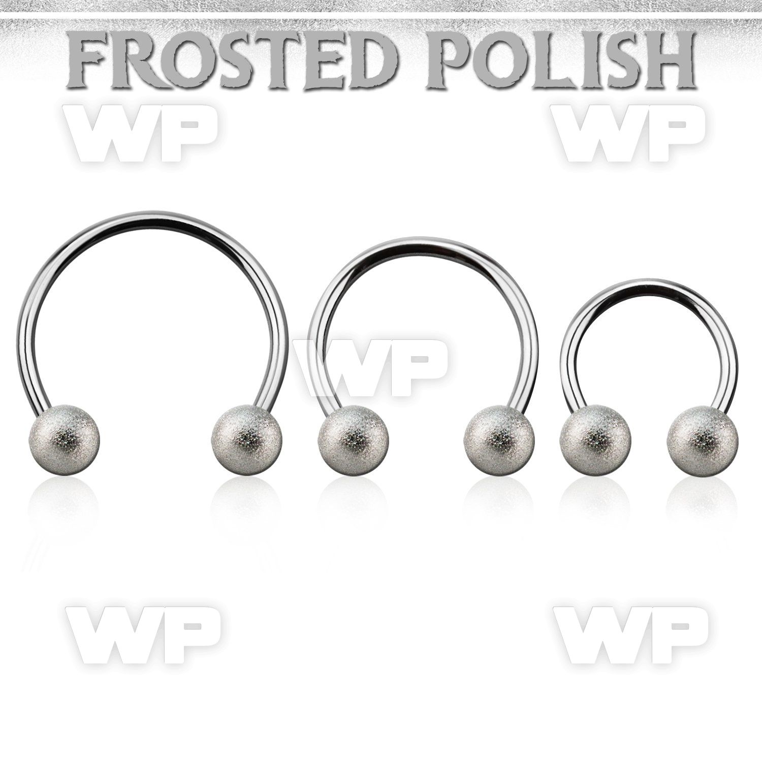 cbefo5l xxl steel circular barbell 16g w 5mm frosted steel ball