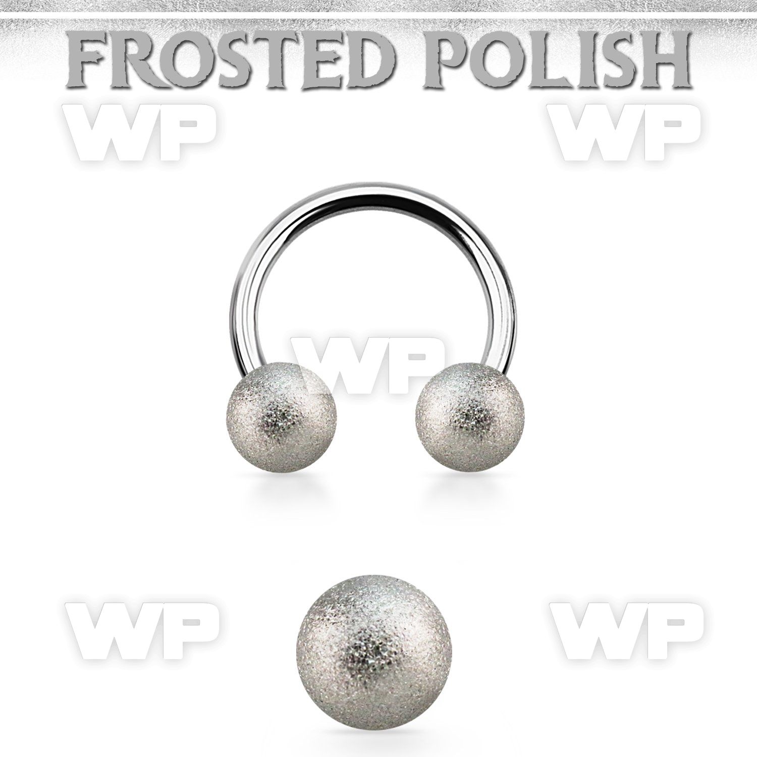 cbfo5 rose gold steel circular barbell 5mm frosted steel ball