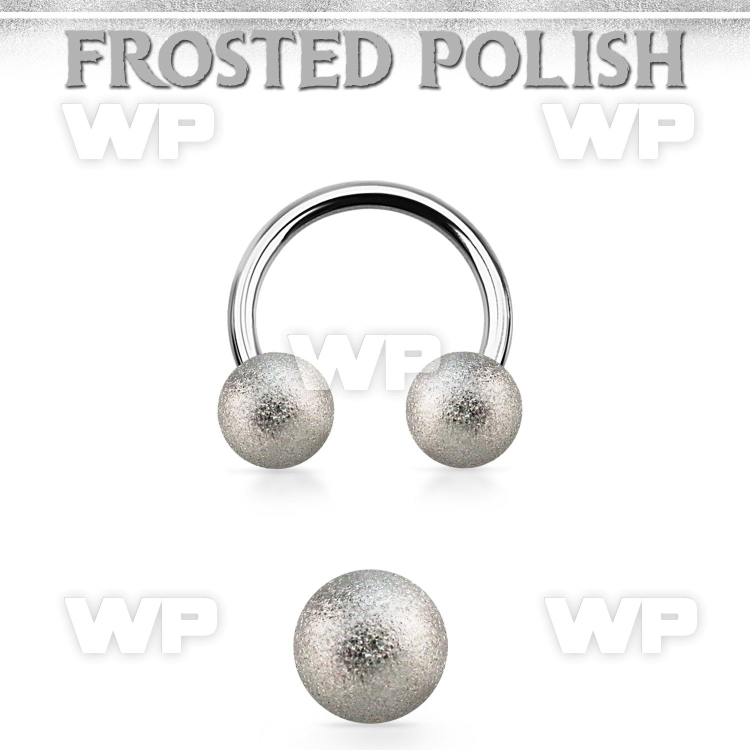 cbfo6 rose gold steel circular barbell 6mm frosted steel ball