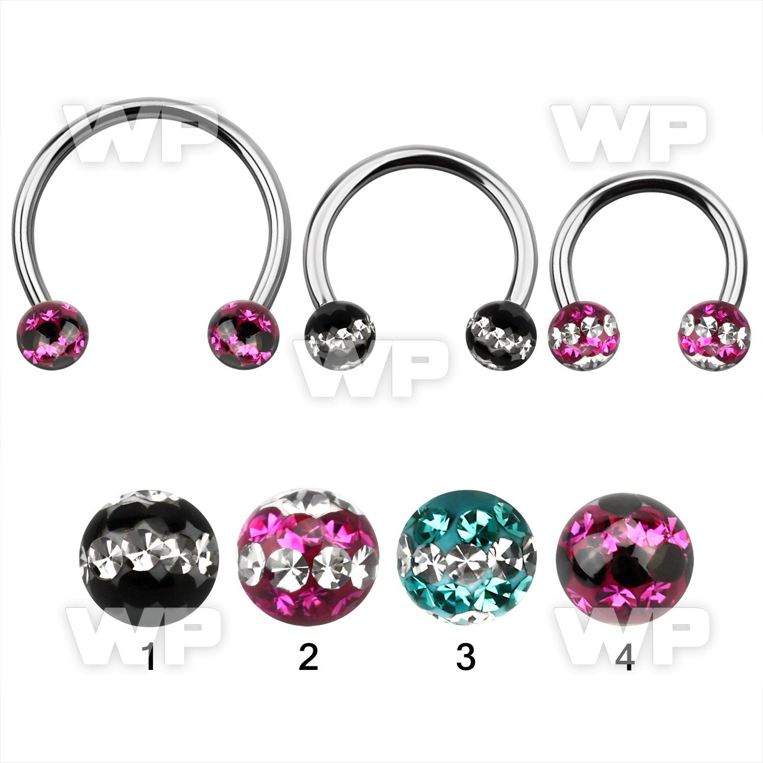 cbmfd6l xxl steel cbr 6mm multi crystals ball w cute triple line