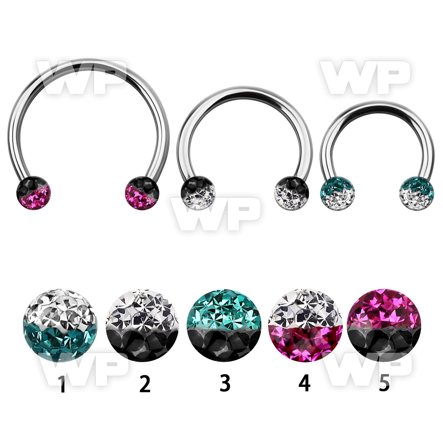 cbmfe5l xxl steel cbr 5mm multi crystals ball in 2 color design