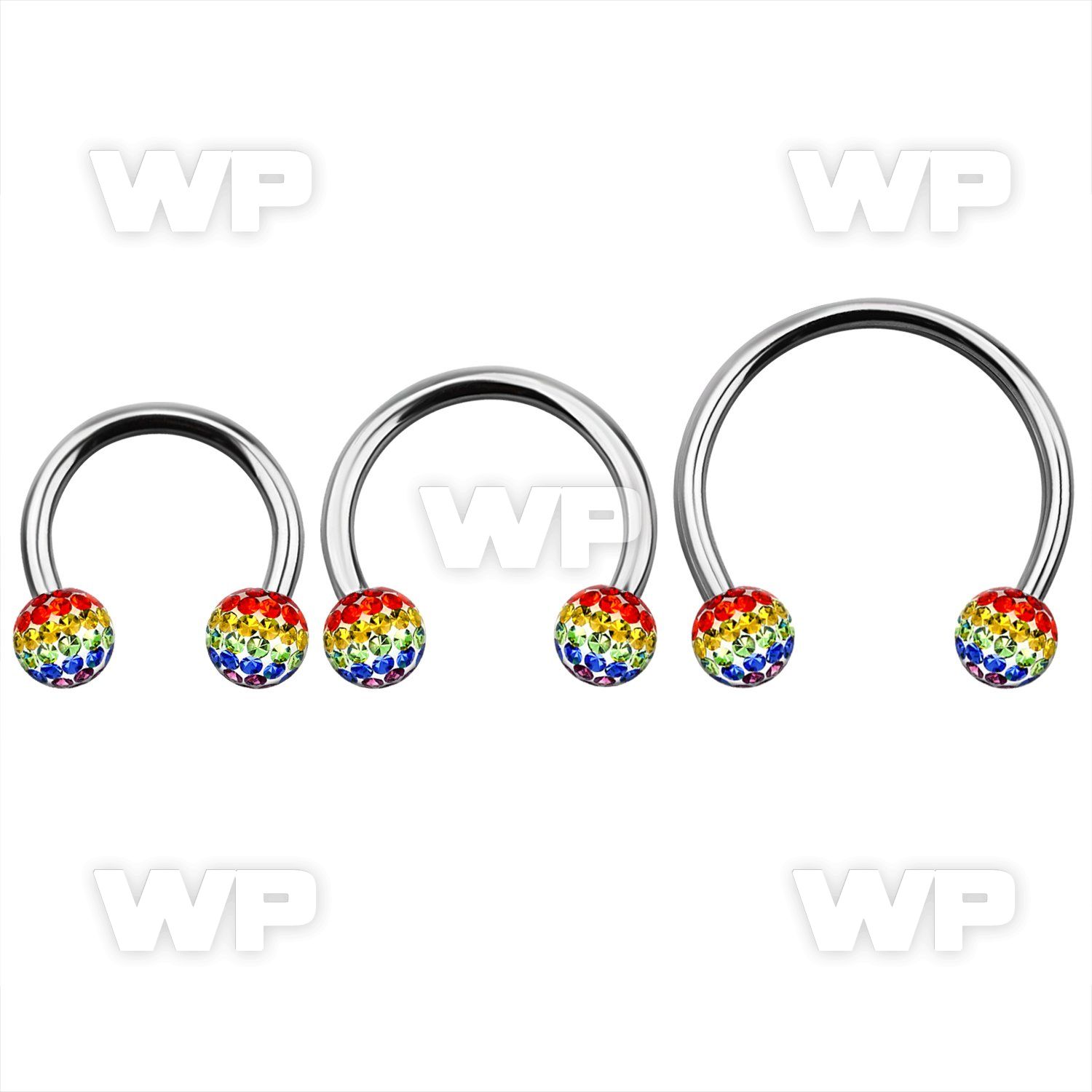 cbmfg6l xxl steel cbr 6mm multi crystals ball in gay pride color