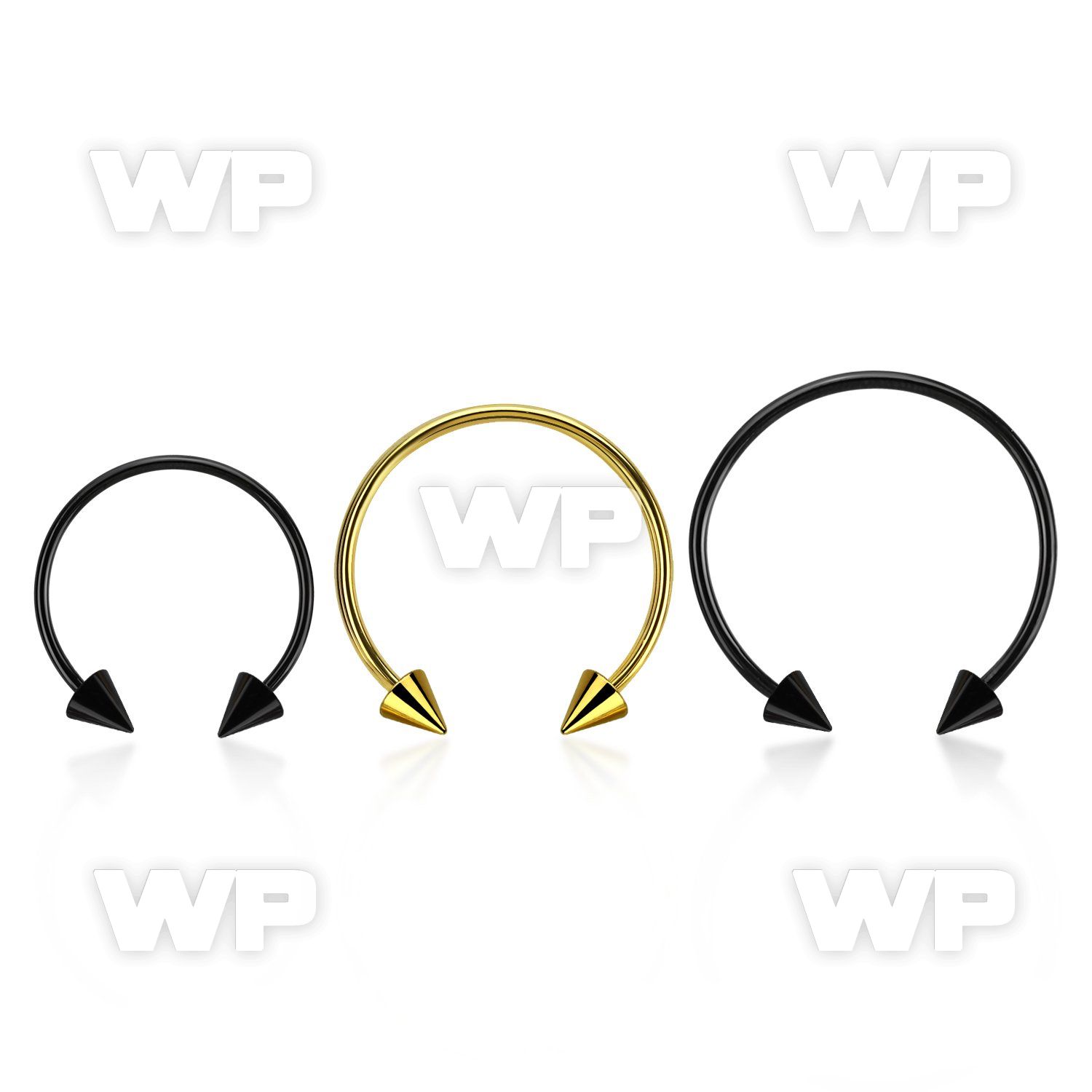 cbmtcn5l xxl anodized steel circular barbell, 14g w 5mm cones