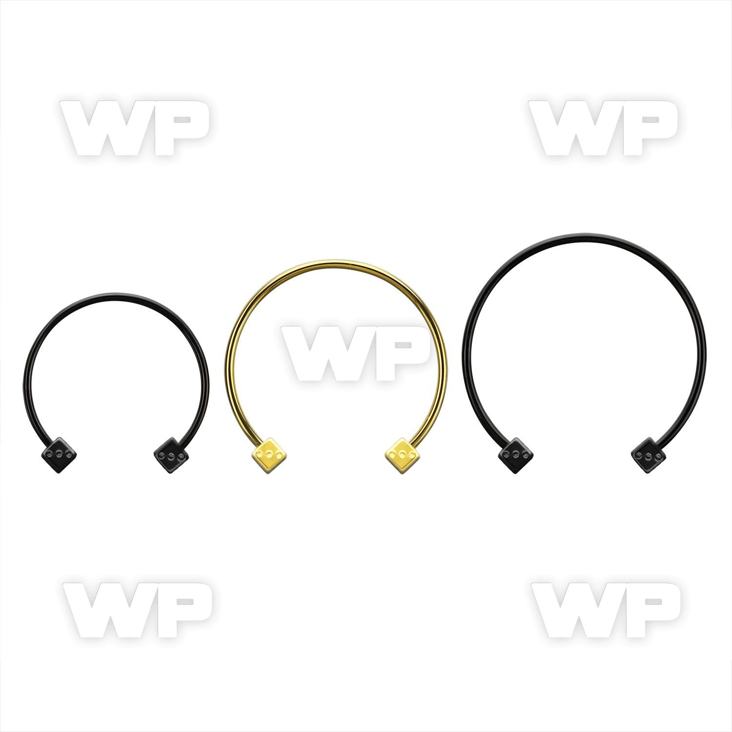 cbstdi3l xxl anodized steel circular barbell, 16g w 3mm dices