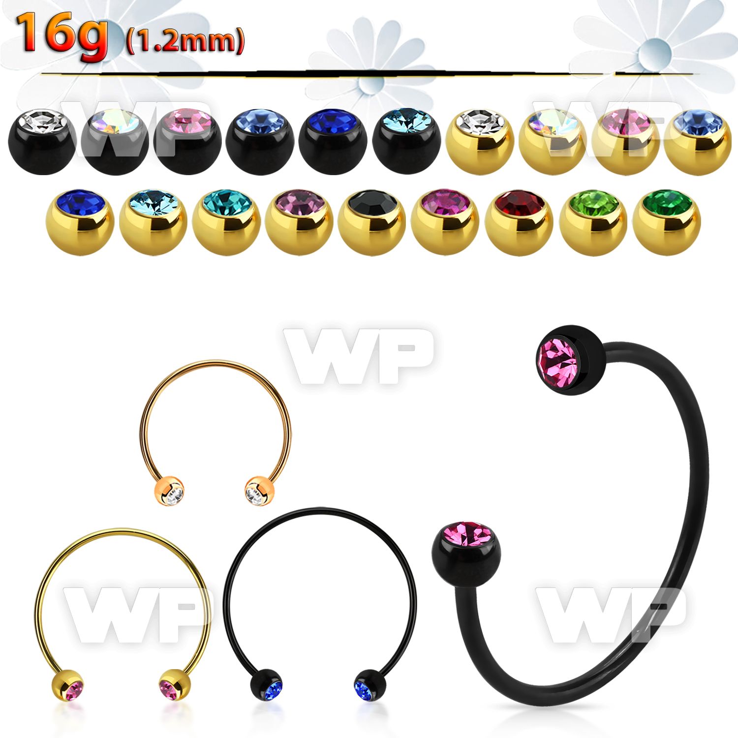 cbstjb4l xxl anodized steel cbr, 16g w 4mm jewel balls w crystals