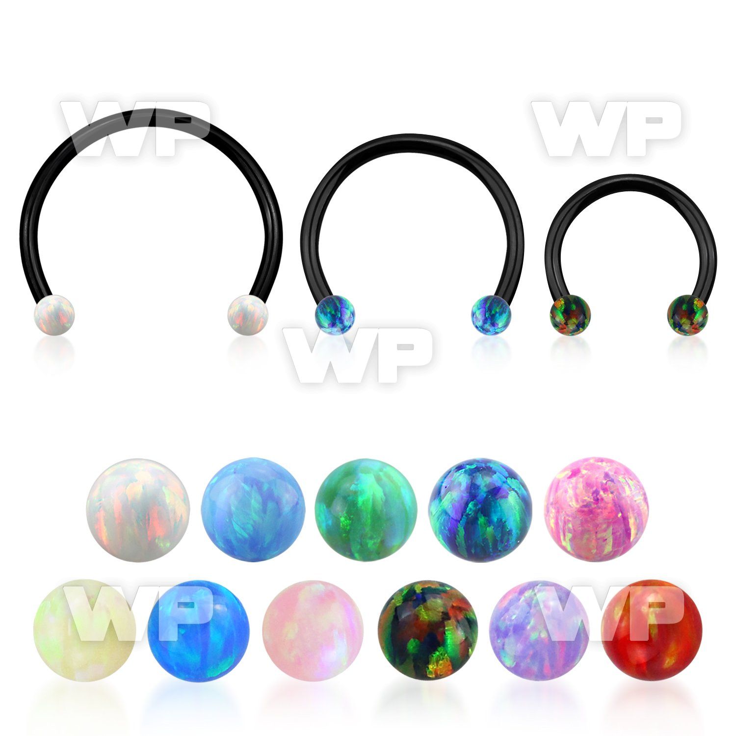 cbstop3l xxl anodized steel cbr, 16g w 3mm synthetic opal balls