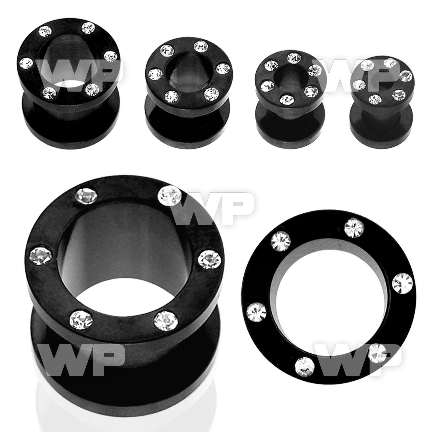 d3c2 black ion plated surgical steel screw fit flesh tunnel ear lobe piercing