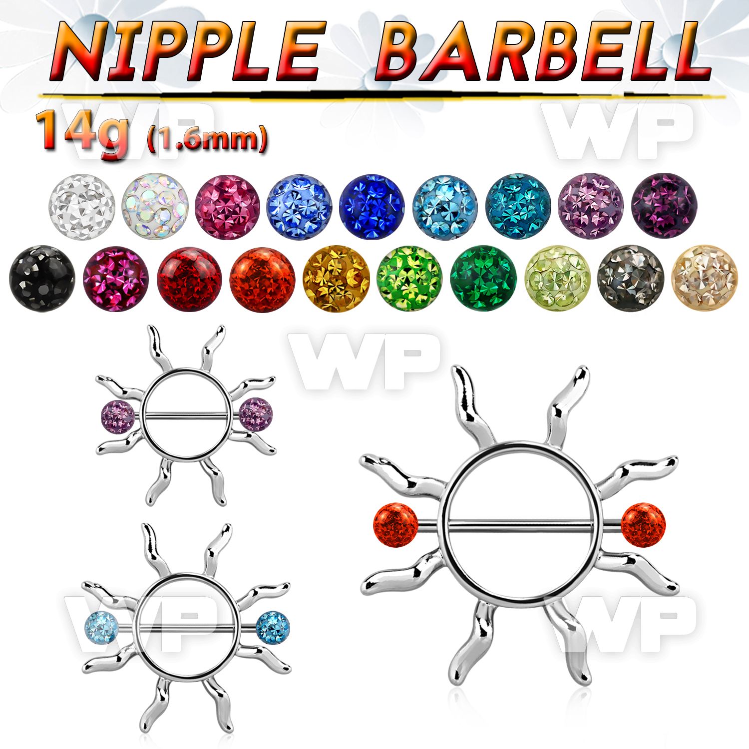 daumep0 sun shaped janet jackson type nipple shield surgical stee nipple piercing