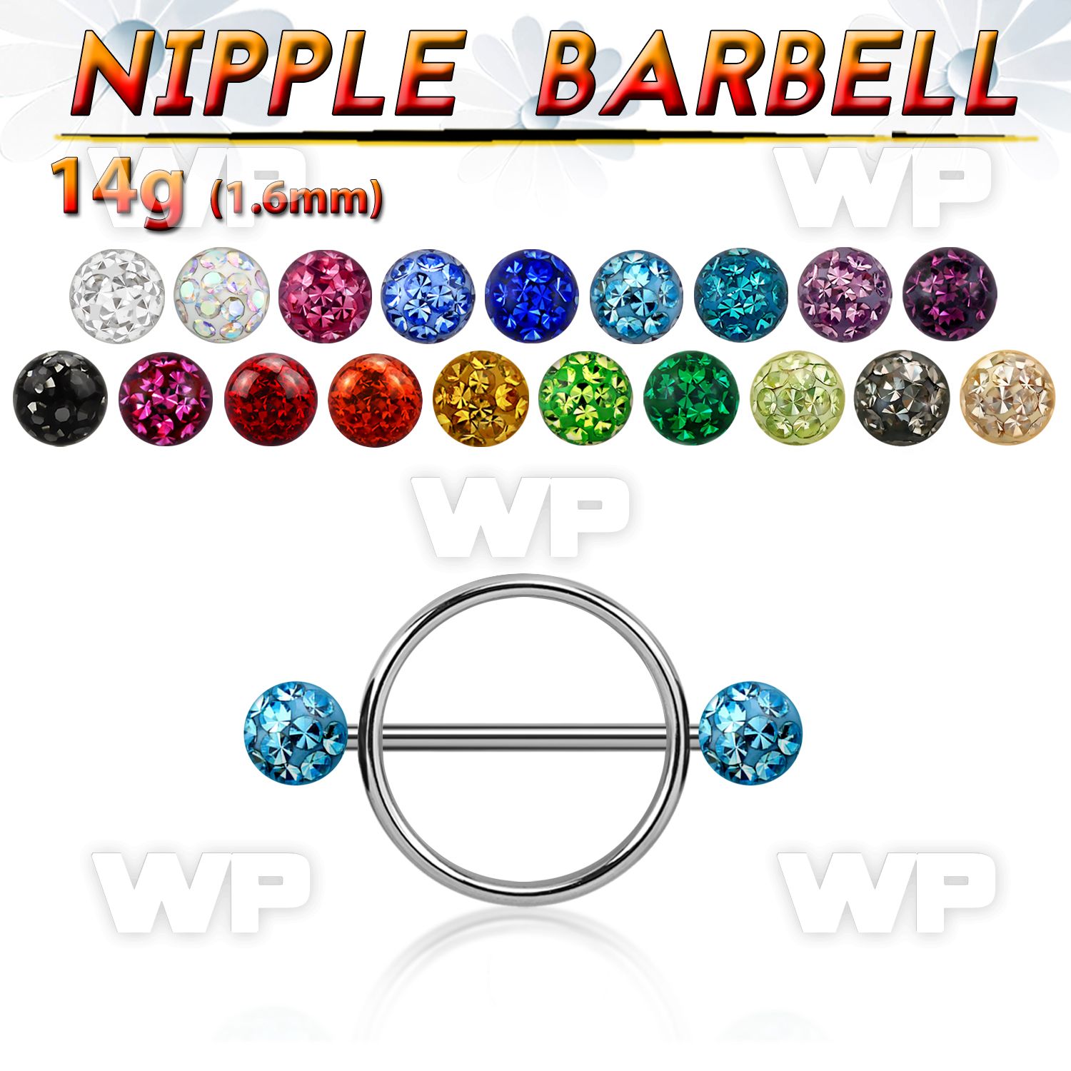 daumws surgical steel round nipple shield316l steel barbell 1 6 nipple piercing