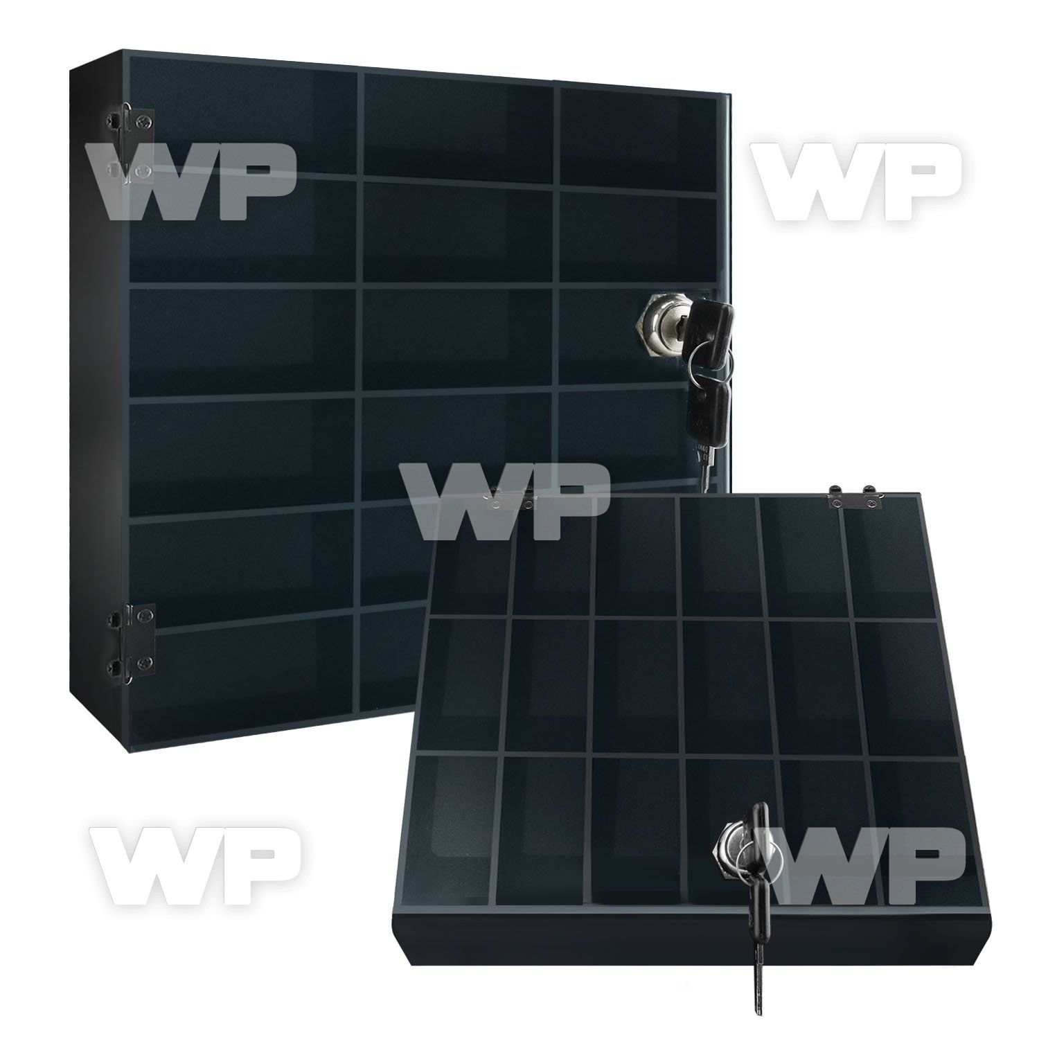 dcs18kp empty display for body jewellery w 18 compartments w key