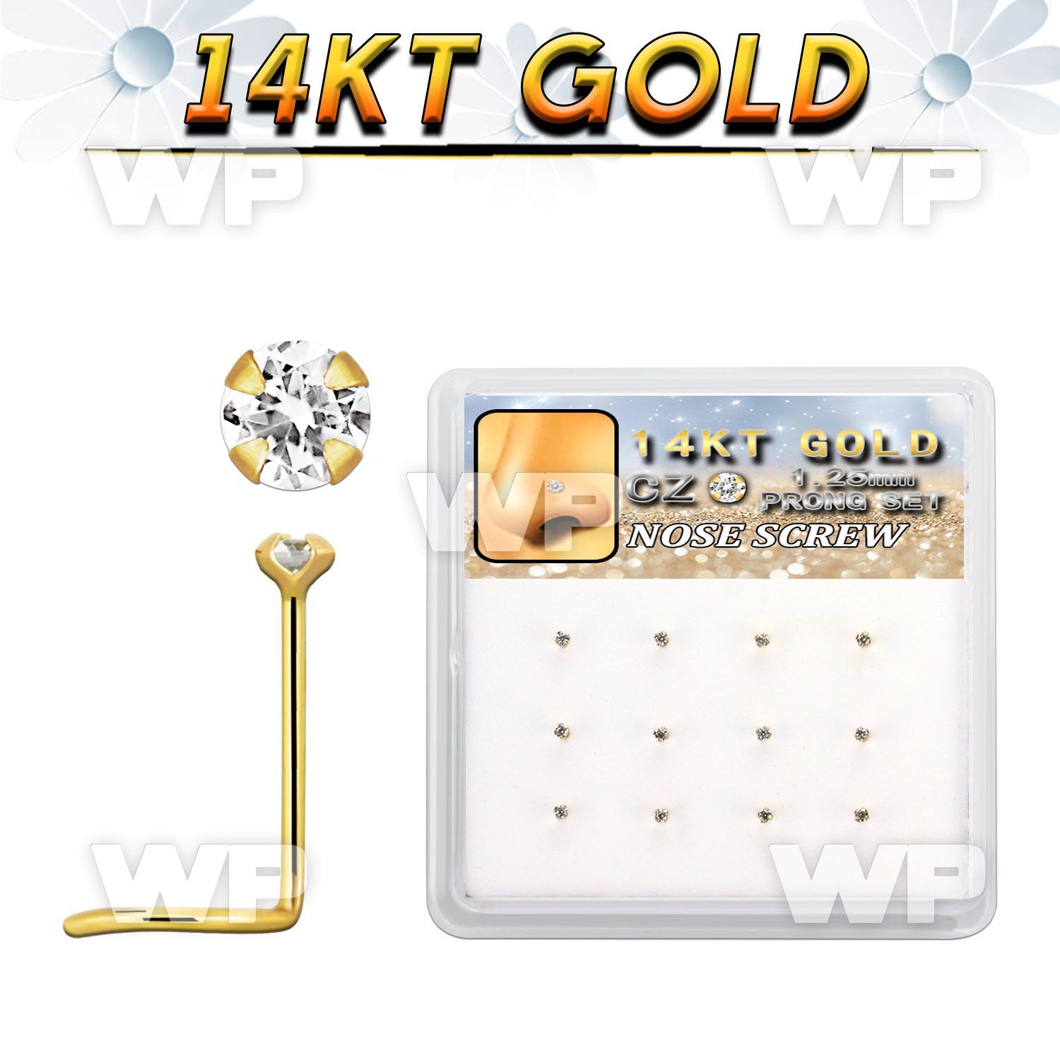 dgsc22 box w 14kt gold nose screws w 1.25mm clear round cz 