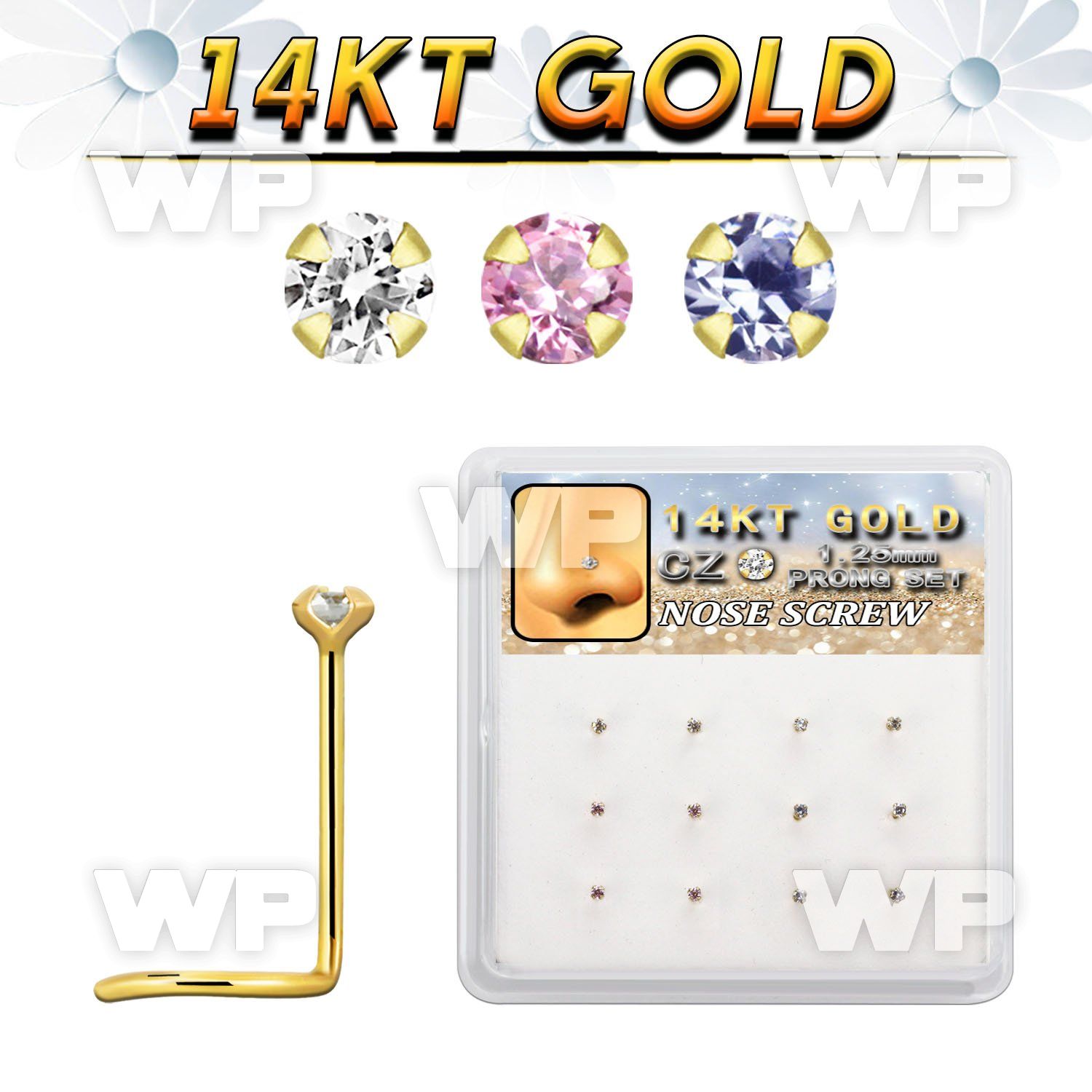 dgsc23 box w 14kt gold nose screws w 1.25mm round cz 