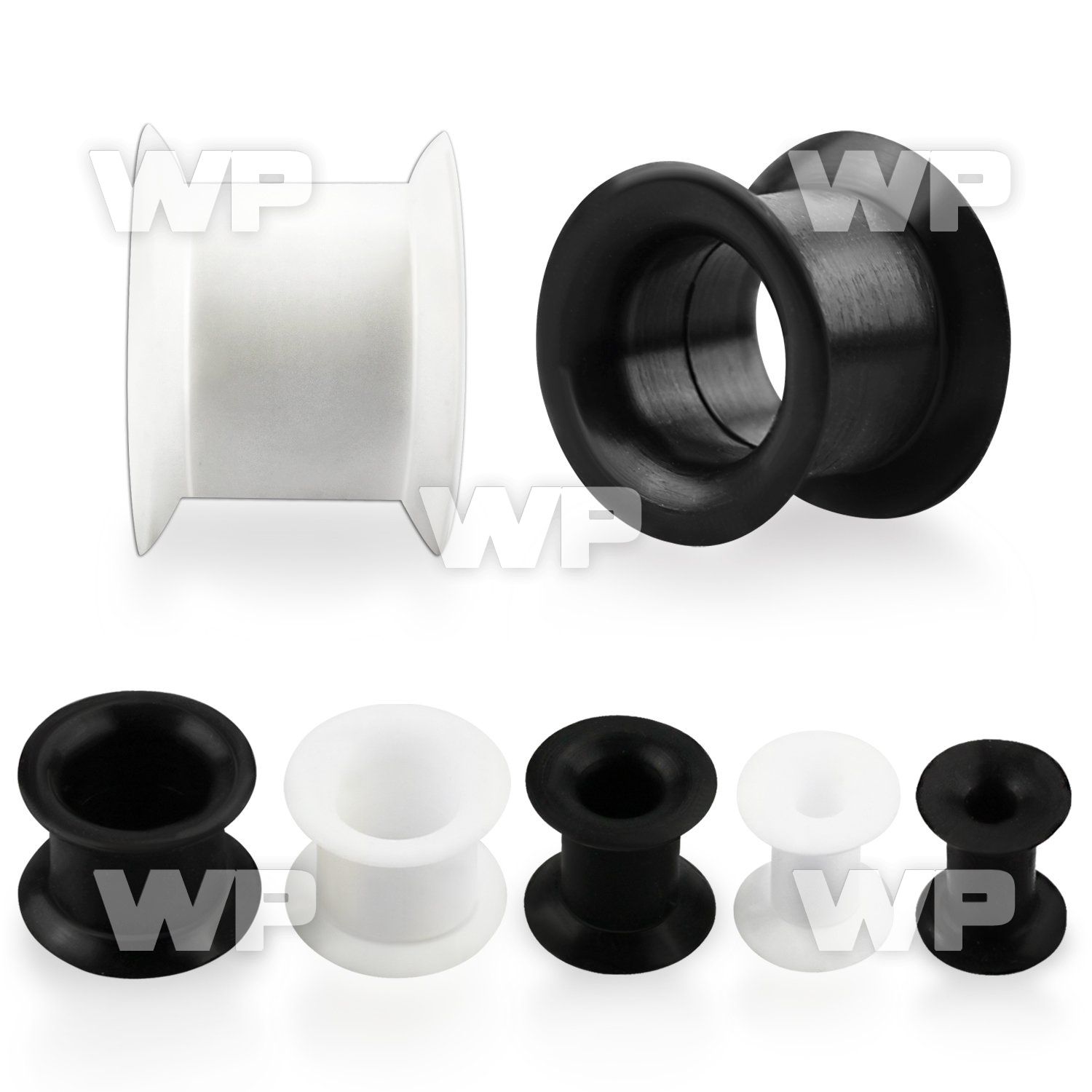 dm38 thin silicone double flared flesh tunnel plug ear lobe piercing