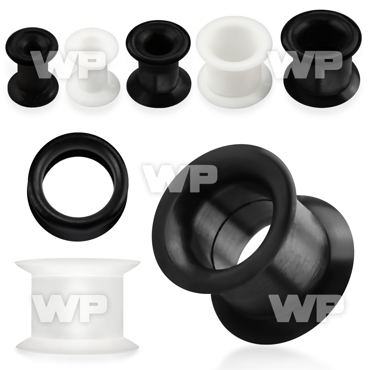 dm38 thin silicone double flared flesh tunnel plug ear lobe piercing