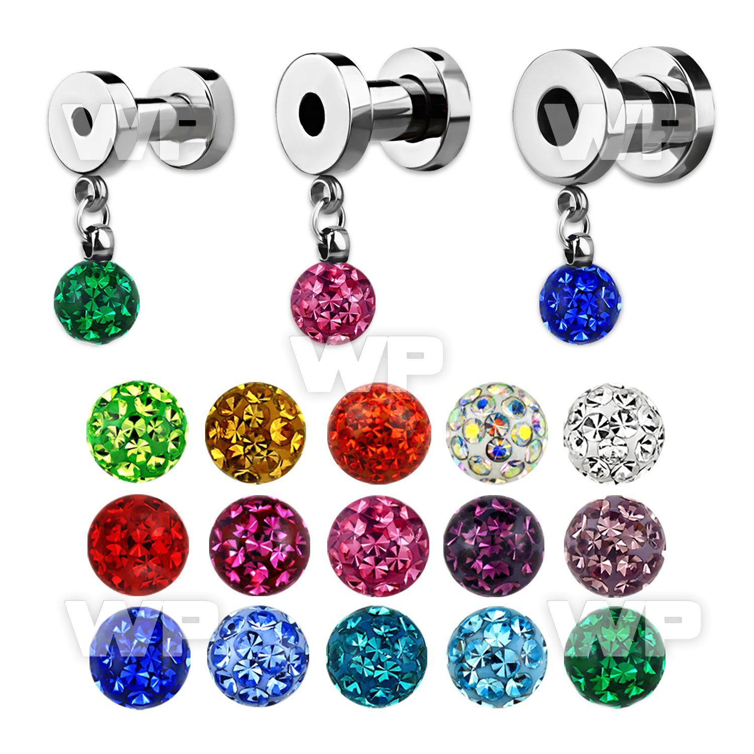 dmik1s surgical steel screw fit flesh tunnel size 2g 6mm dang ear lobe piercing