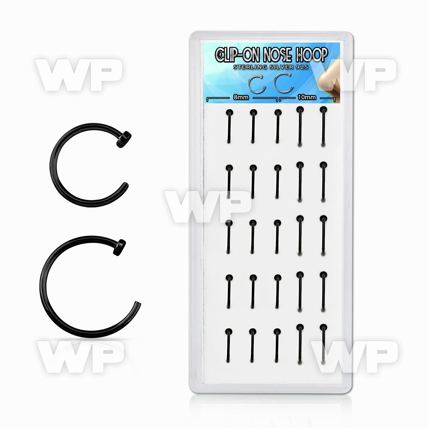 dnsm121 box w black plated silver fake nose clip