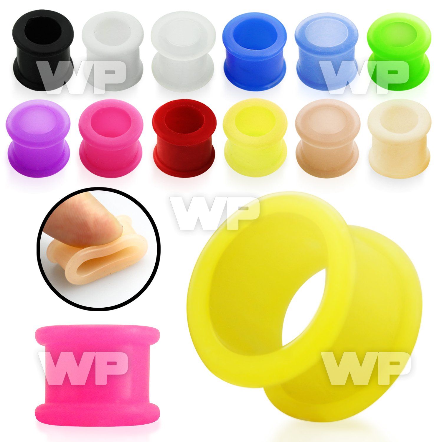 dr38 st ard silicone double flare flesh tunnel plug ear lobe piercing