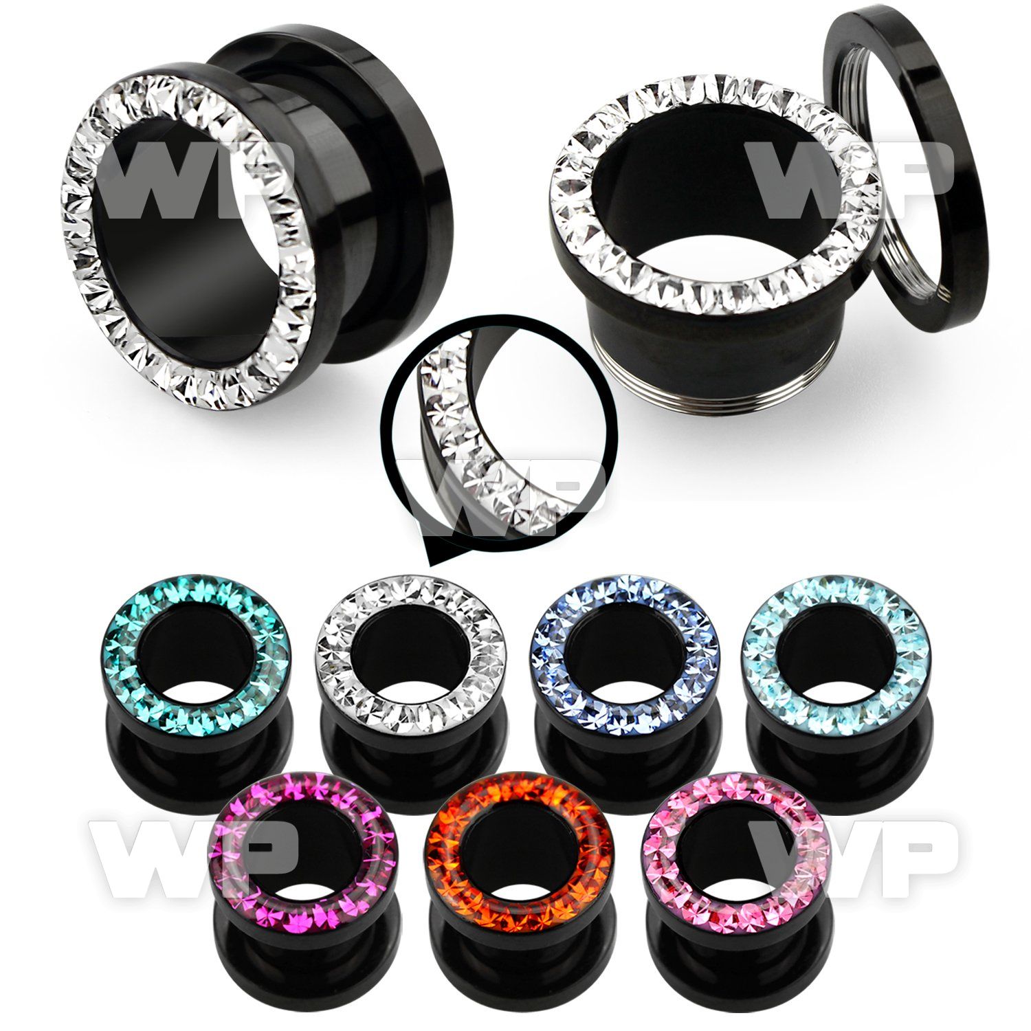 dr3mda black ion plated surgical steel screw fit flesh tunnel ear lobe piercing