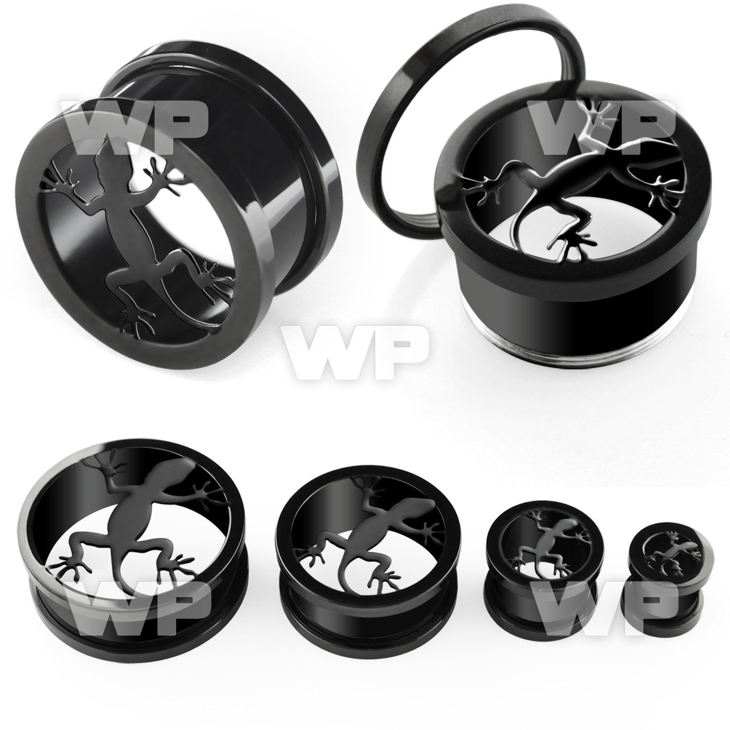 drb8g black ion plated surgical steel screw fit flesh tunnel ear lobe piercing