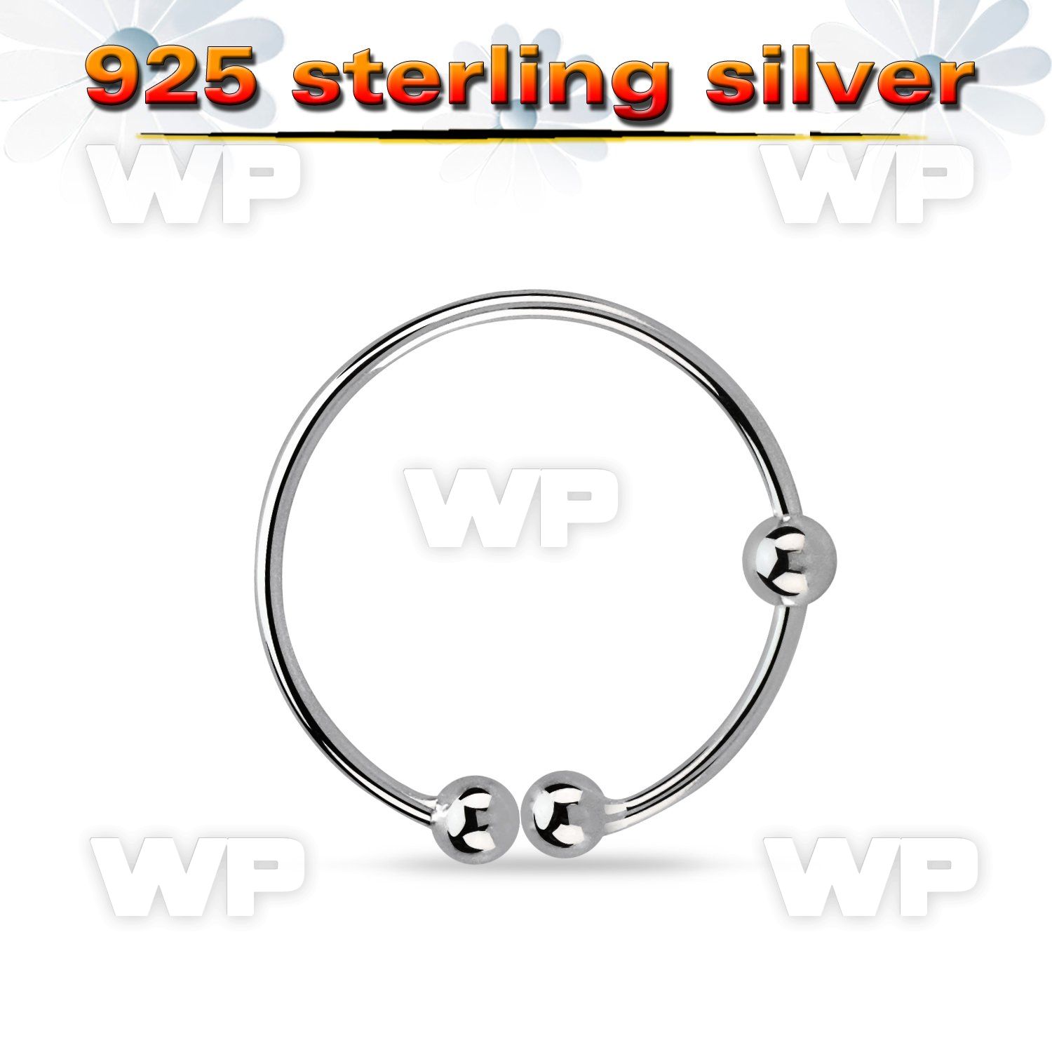 du3pl silver 925 non piercing fake nose clip 0 6mm 2mm ball nose piercing