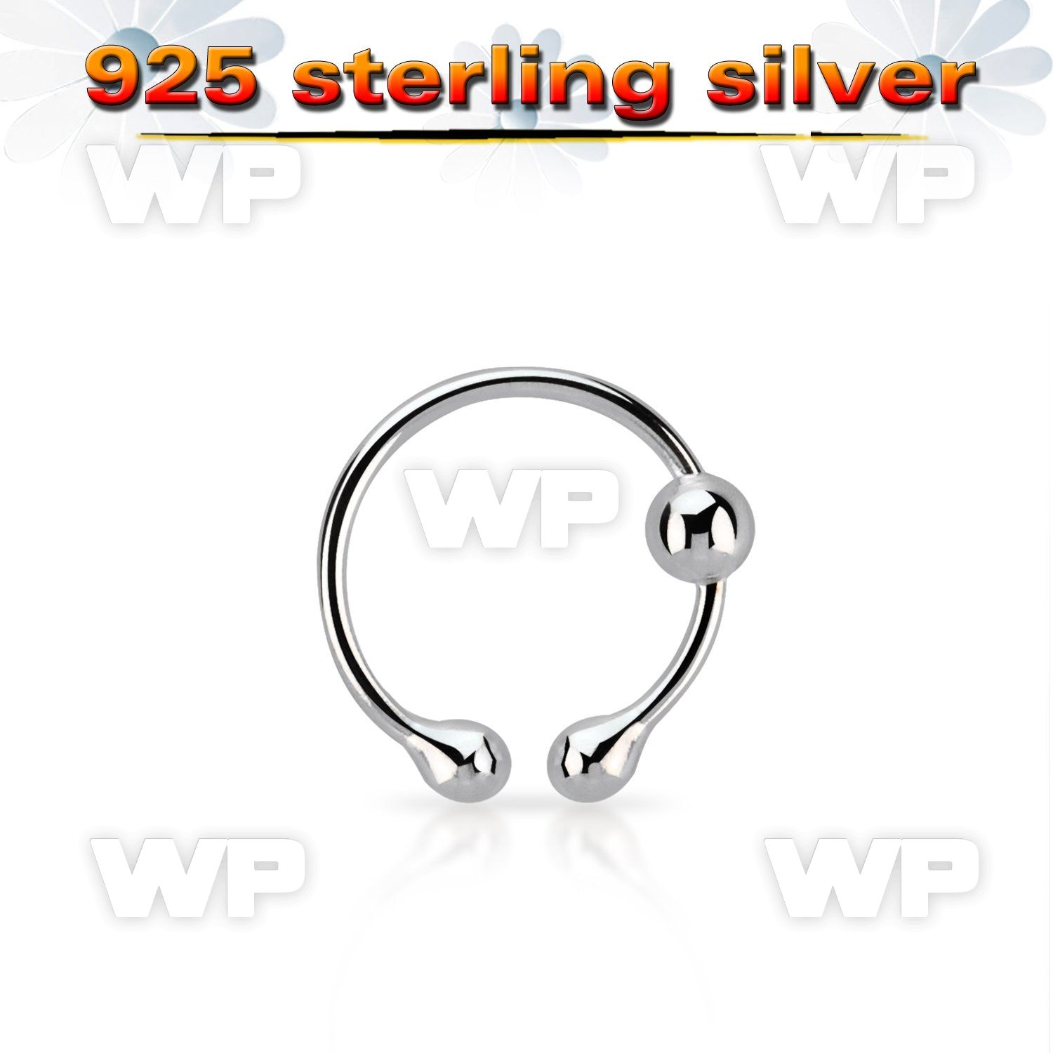 du3ps silver 925 non piercing fake nose clip 0 6mm 2mm ball nose piercing