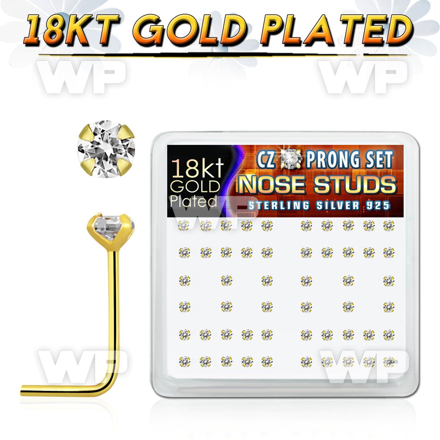 et3gkf6 box w silver 925 l shaped nose studs 18k gold plated nose piercing