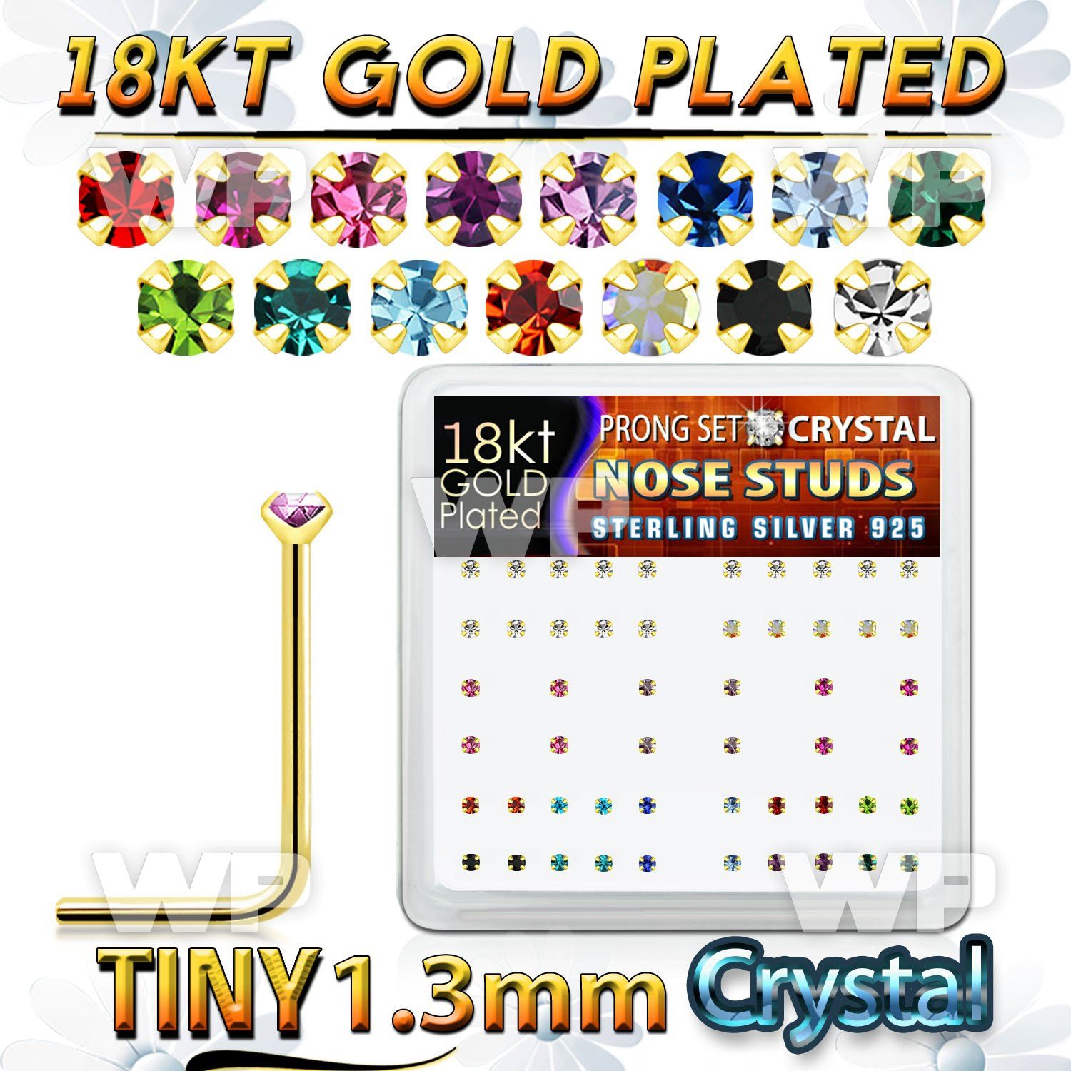 et3myfj box w silver 925 l shaped nose studs 18k gold plated nose piercing