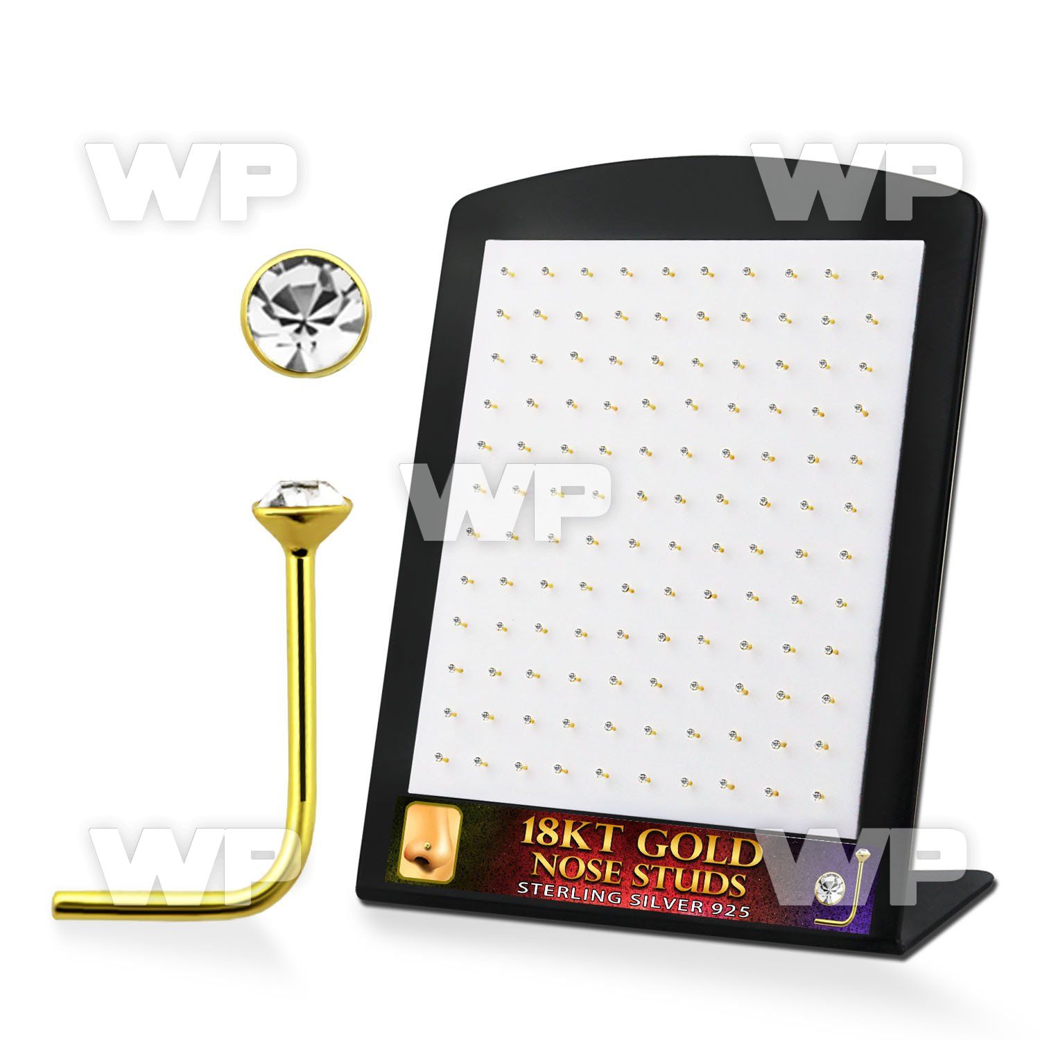 et4a3ai6 display w silver 925 l shaped nose studs 18k gold plated nose piercing