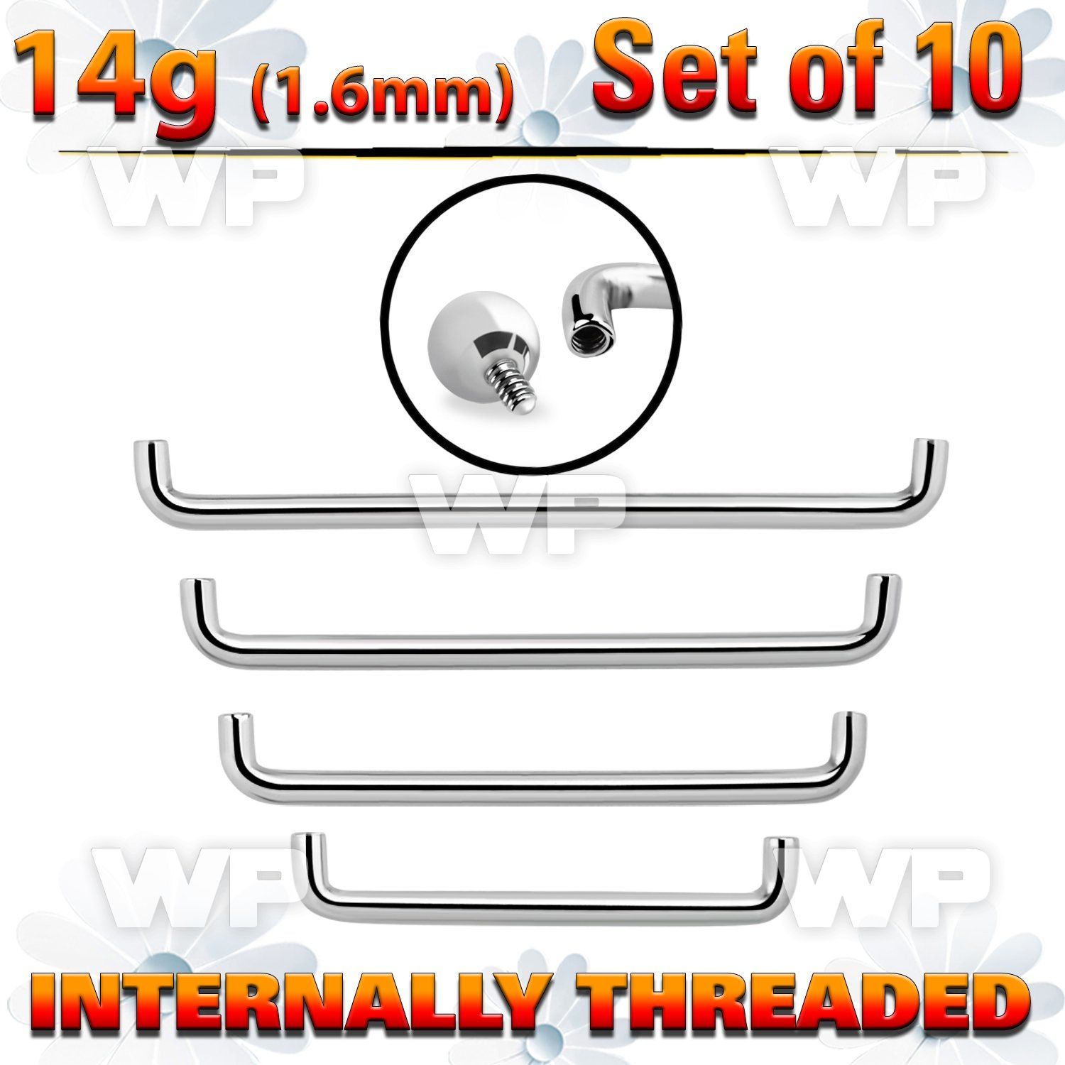 f3h1e0i8 pack 316l steel surface barbells posts internal threading surface piercing