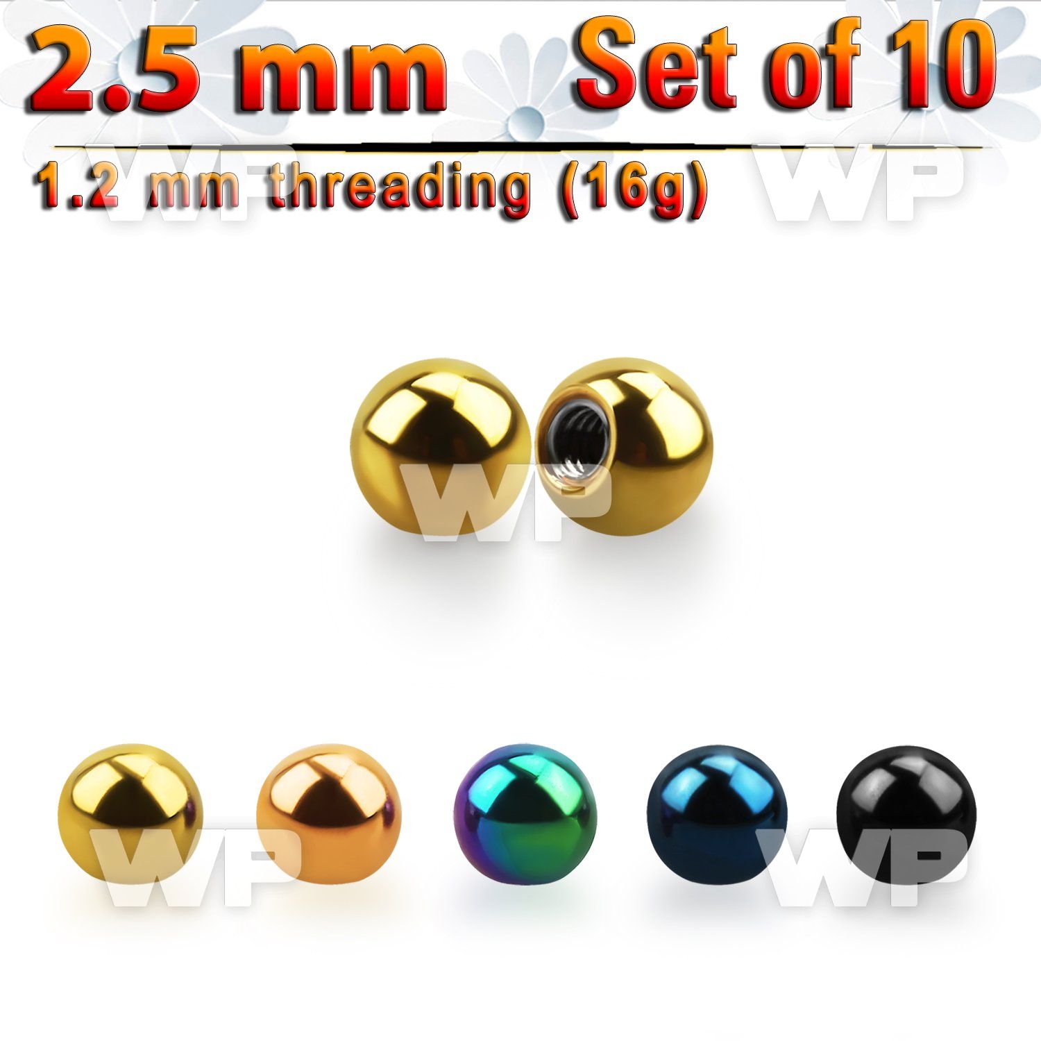 f4rks pack 2 5mm ion plated surgical steel ball sthreading 1 2m belly piercing